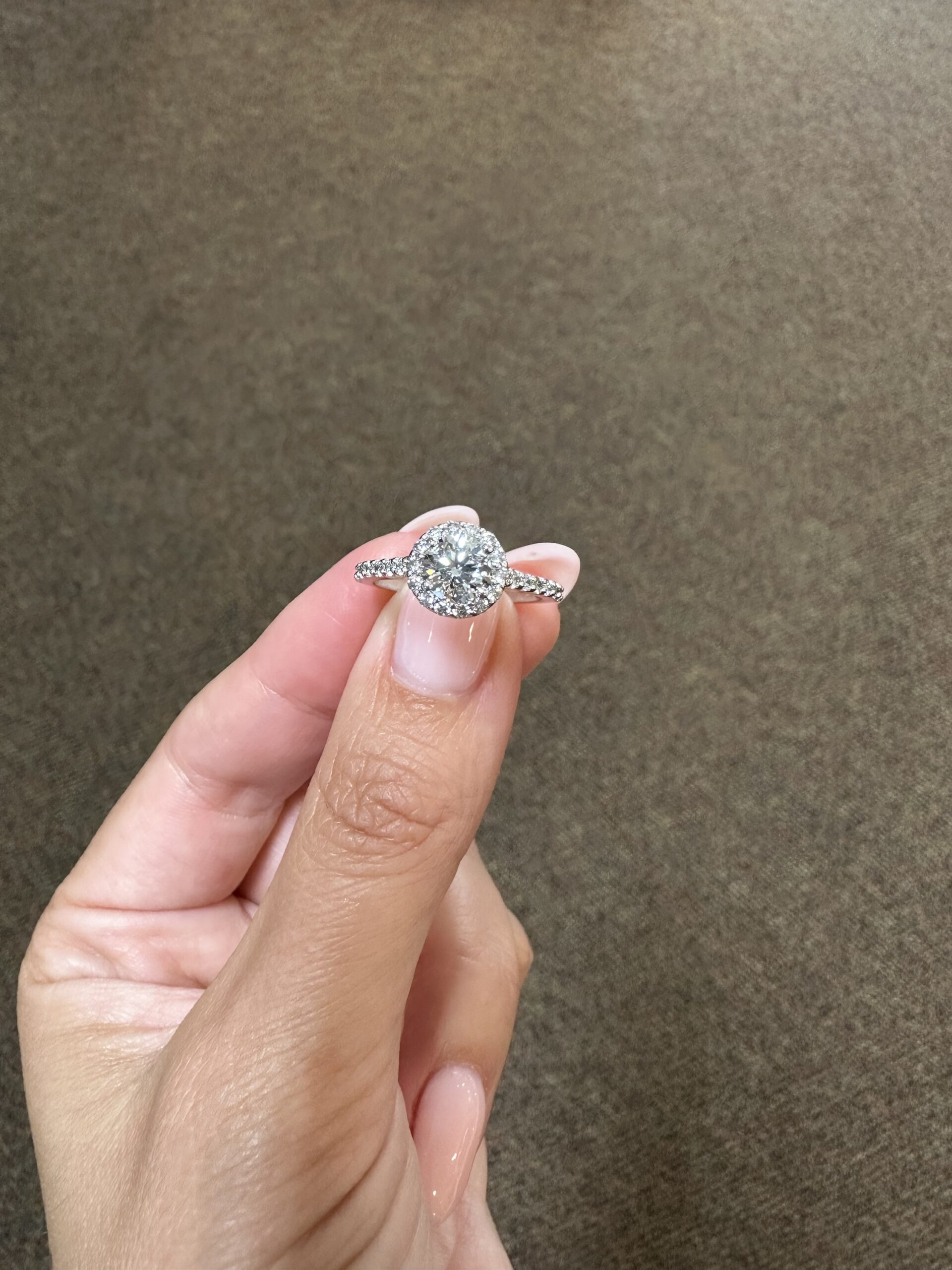 14k White Gold Genuine .90 Carat GIA Certified Round Brilliant Cut Diamond Halo Ring - Image 10