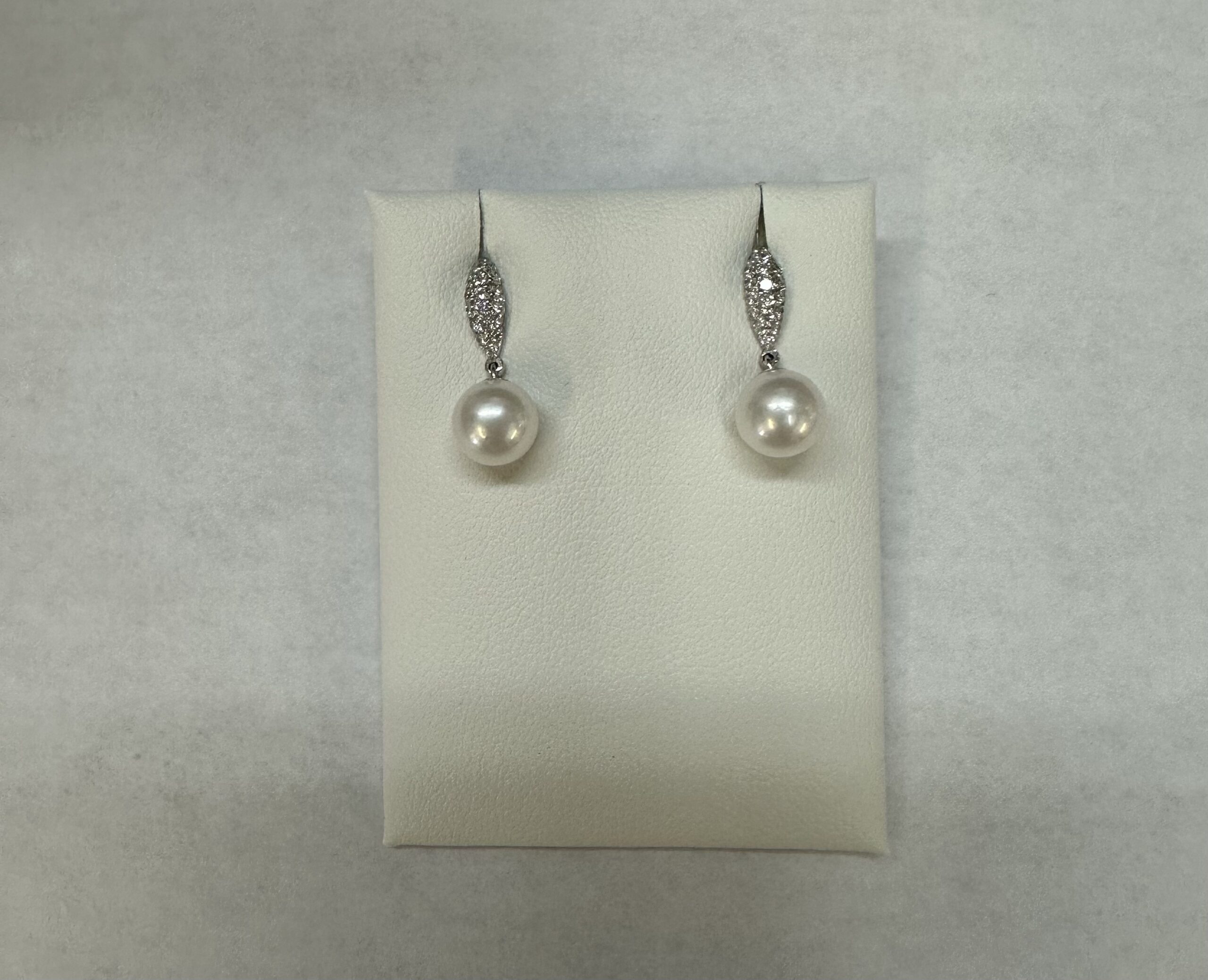 Sterling Silver Grey Pearl & Crystal Cluster Long Drop Earrings - Andrews  The Jewellers