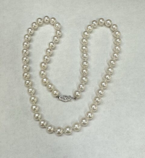 An 18” Knotted Strand Of 6.5-7 MM Freshwater Pearls