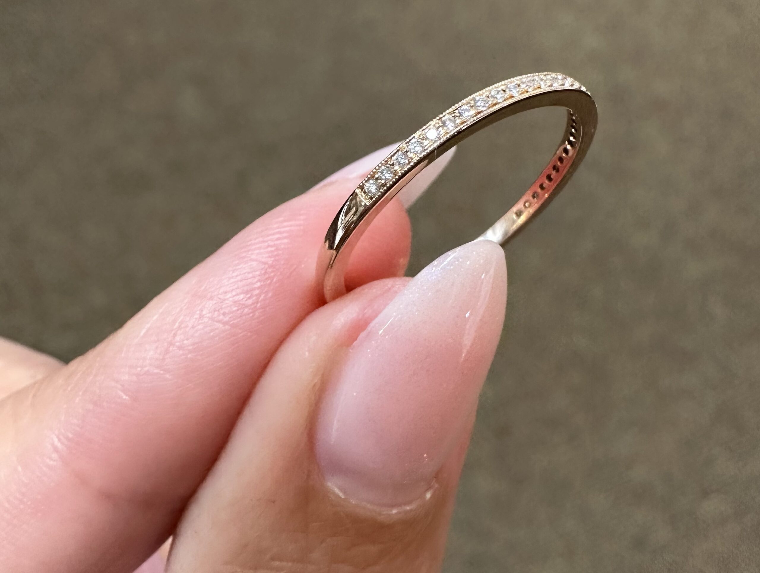 14k Rose Gold Genuine .16 Cttw Round Brilliant Cut Diamond Band - Image 17