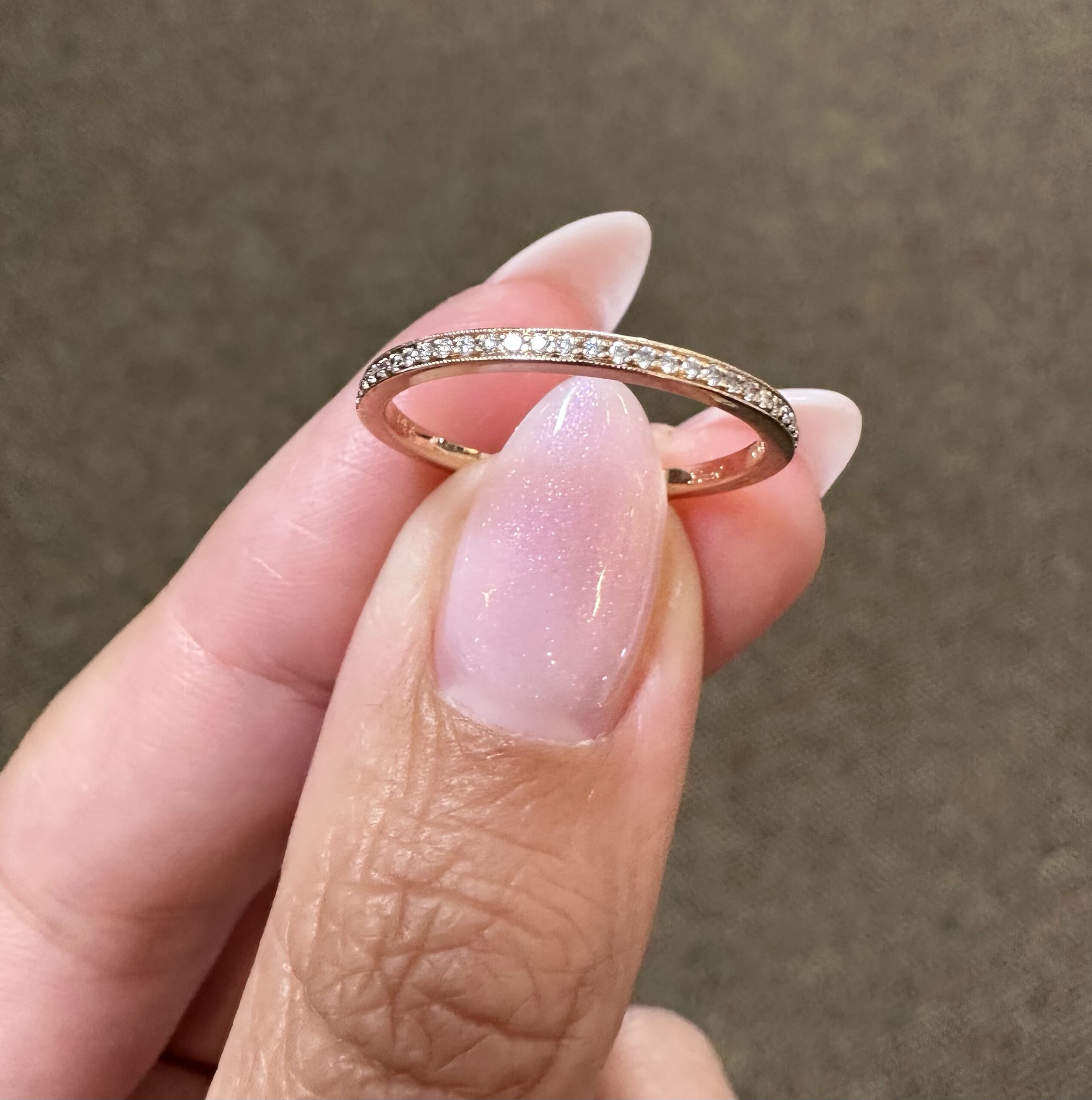 14k Rose Gold Genuine .16 Cttw Round Brilliant Cut Diamond Band - Image 16