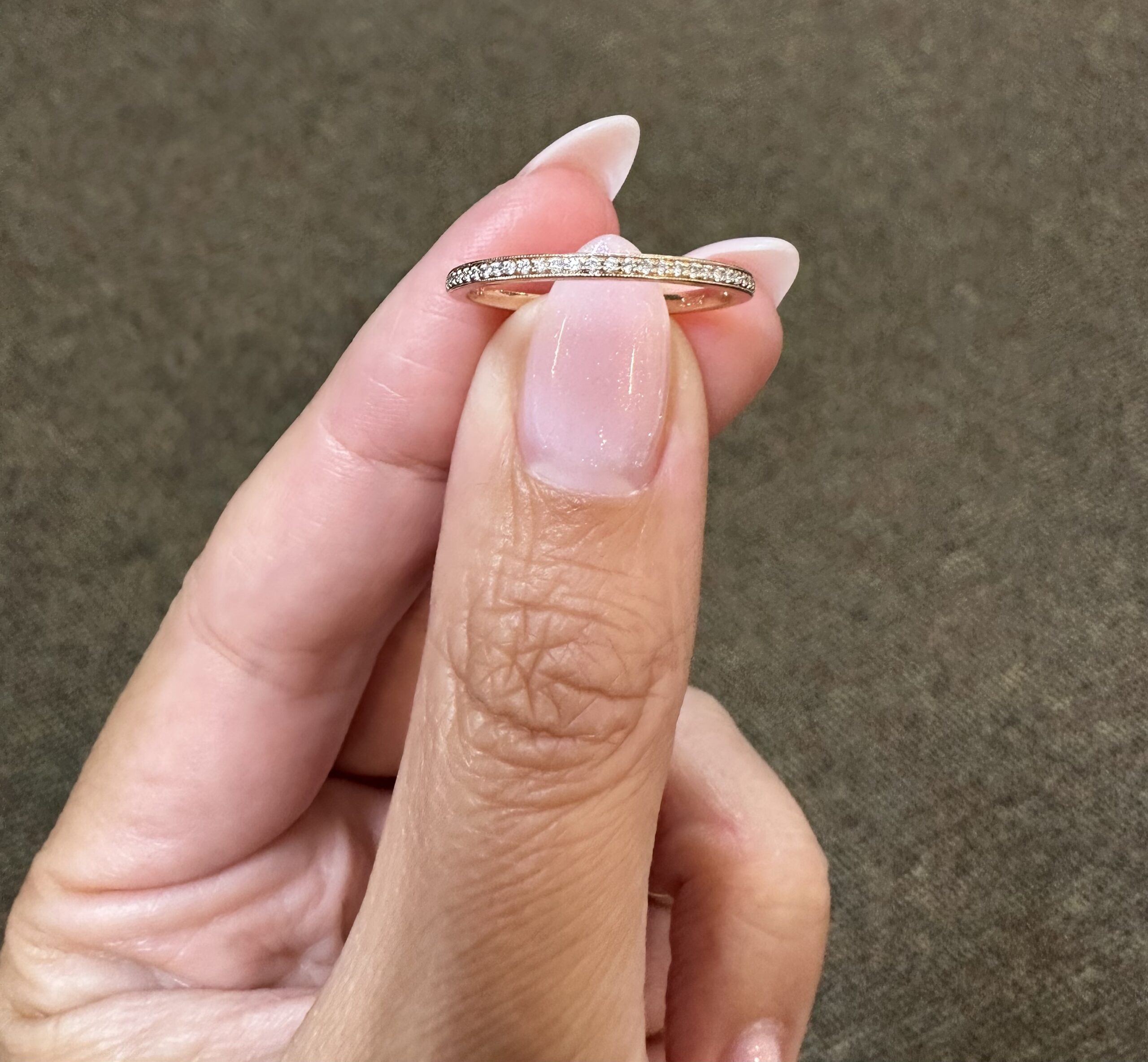 14k Rose Gold Genuine .16 Cttw Round Brilliant Cut Diamond Band - Image 14