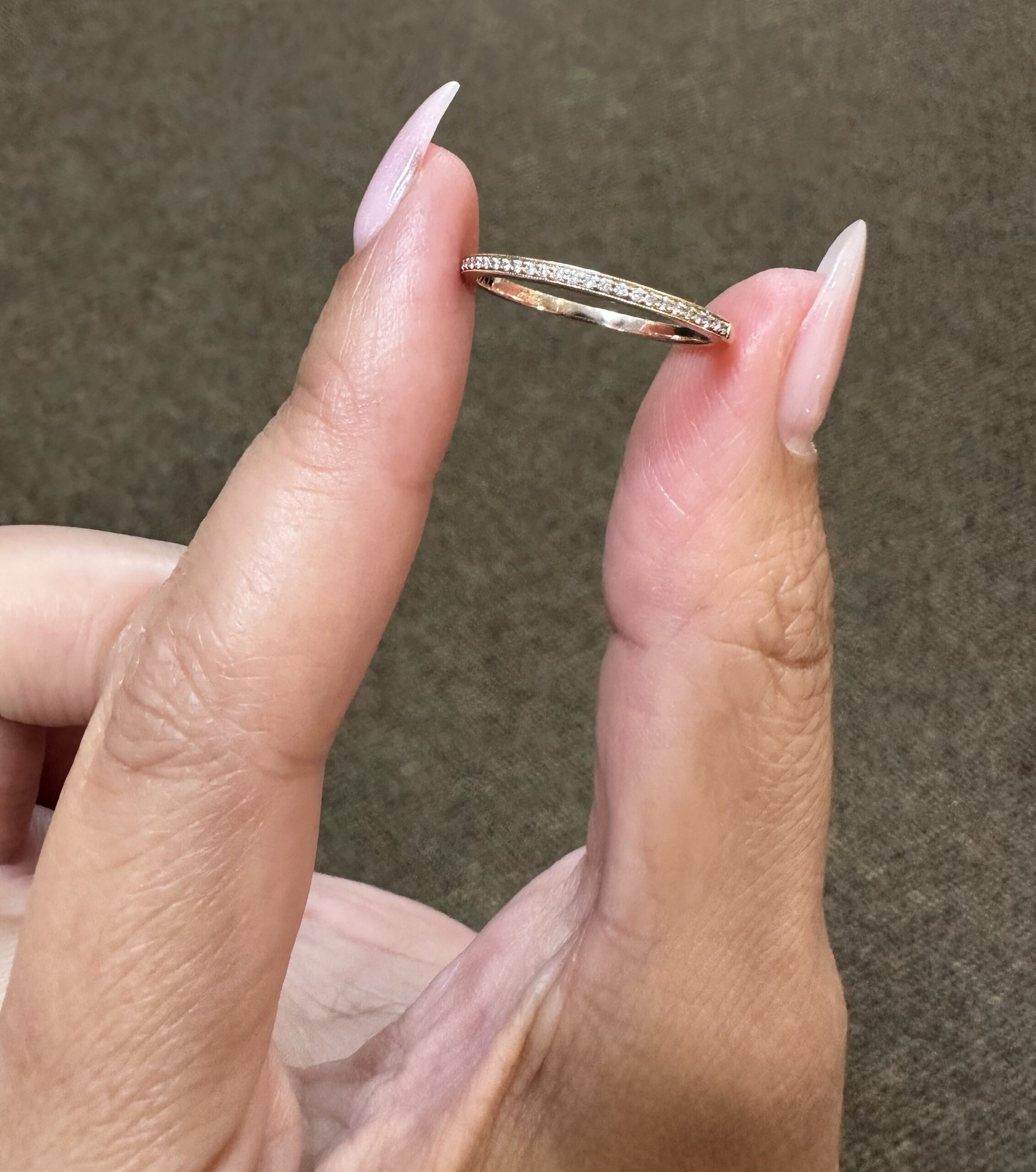 14k Rose Gold Genuine .16 Cttw Round Brilliant Cut Diamond Band - Image 13