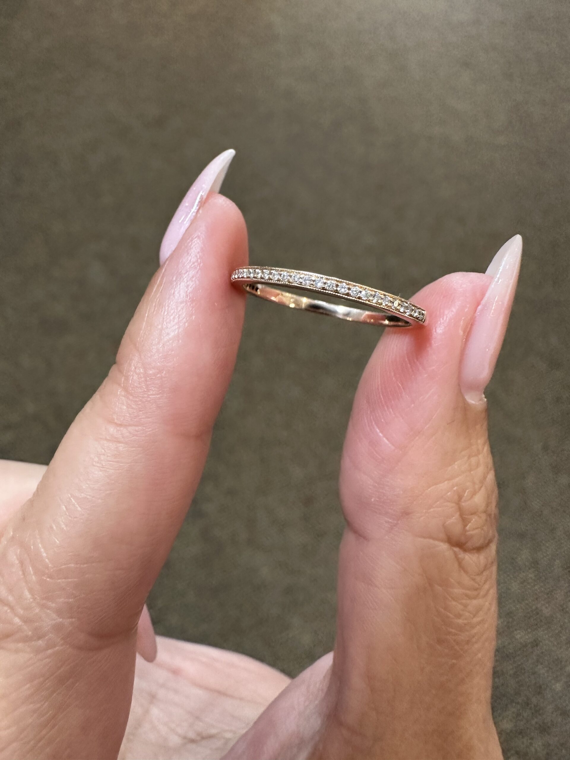 14k Rose Gold Genuine .16 Cttw Round Brilliant Cut Diamond Band - Image 12