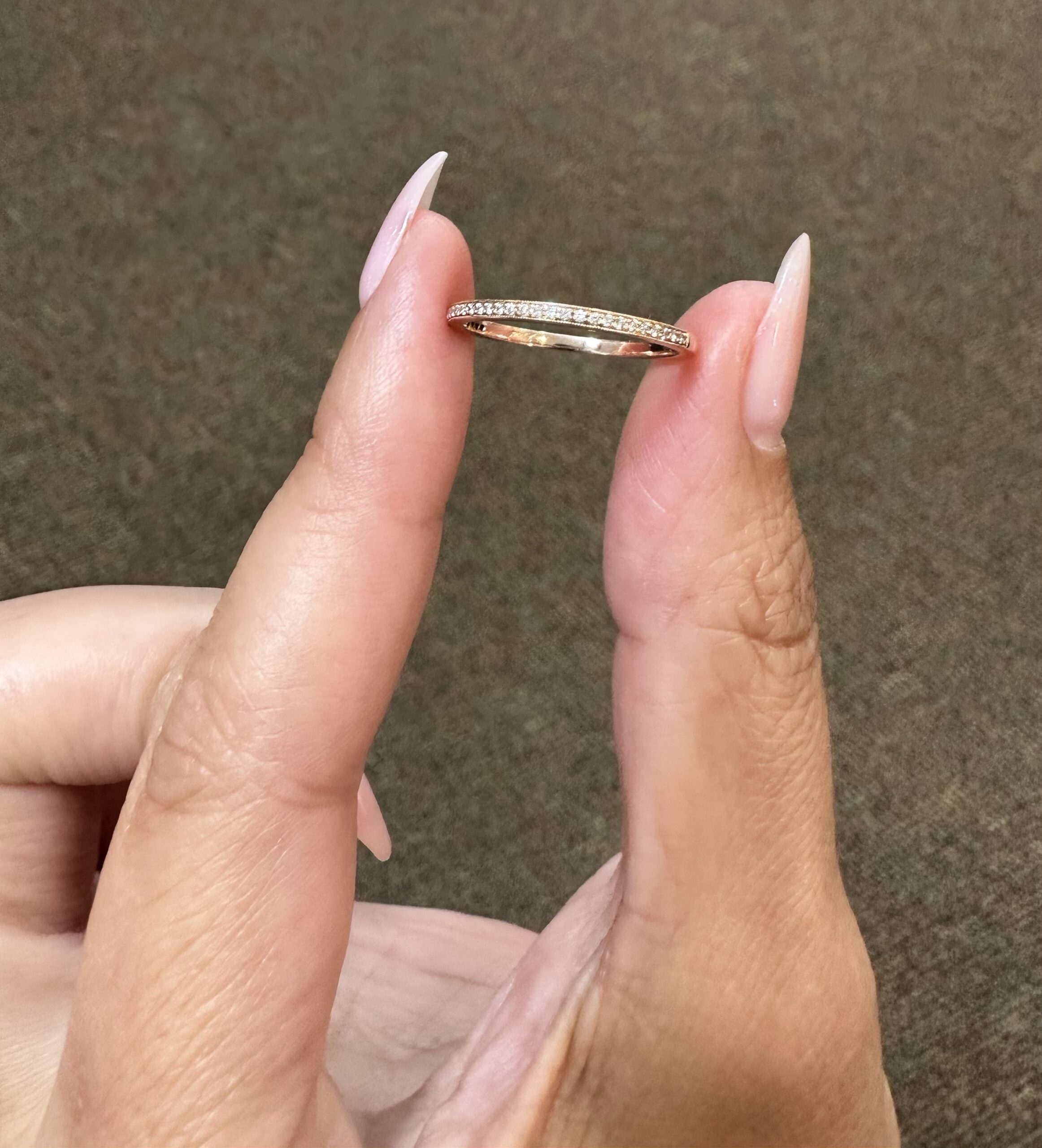 14k Rose Gold Genuine .16 Cttw Round Brilliant Cut Diamond Band - Image 10