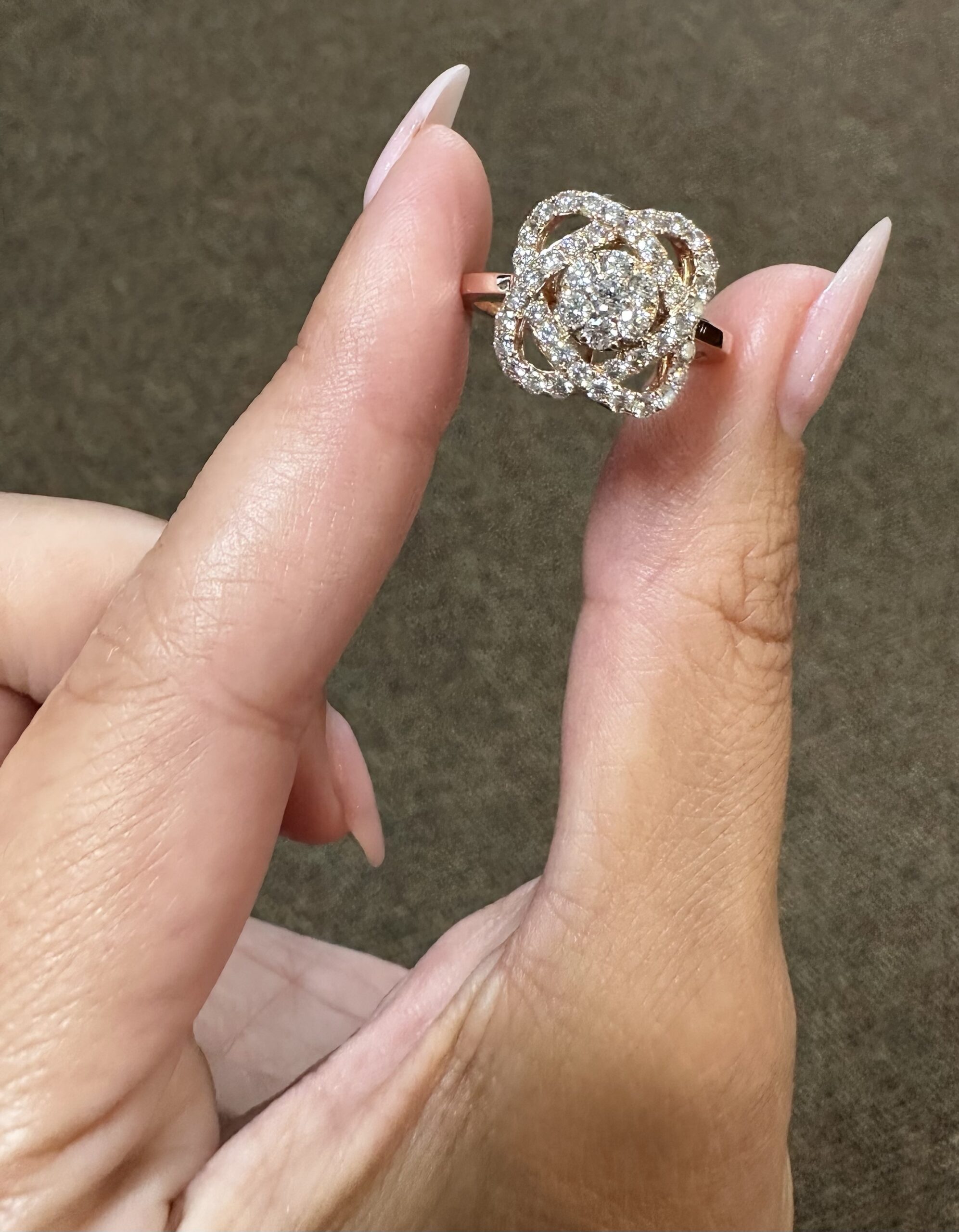 14k Yellow Gold Custom Diamond Cluster Engagement Ring #104052 - Seattle  Bellevue | Joseph Jewelry