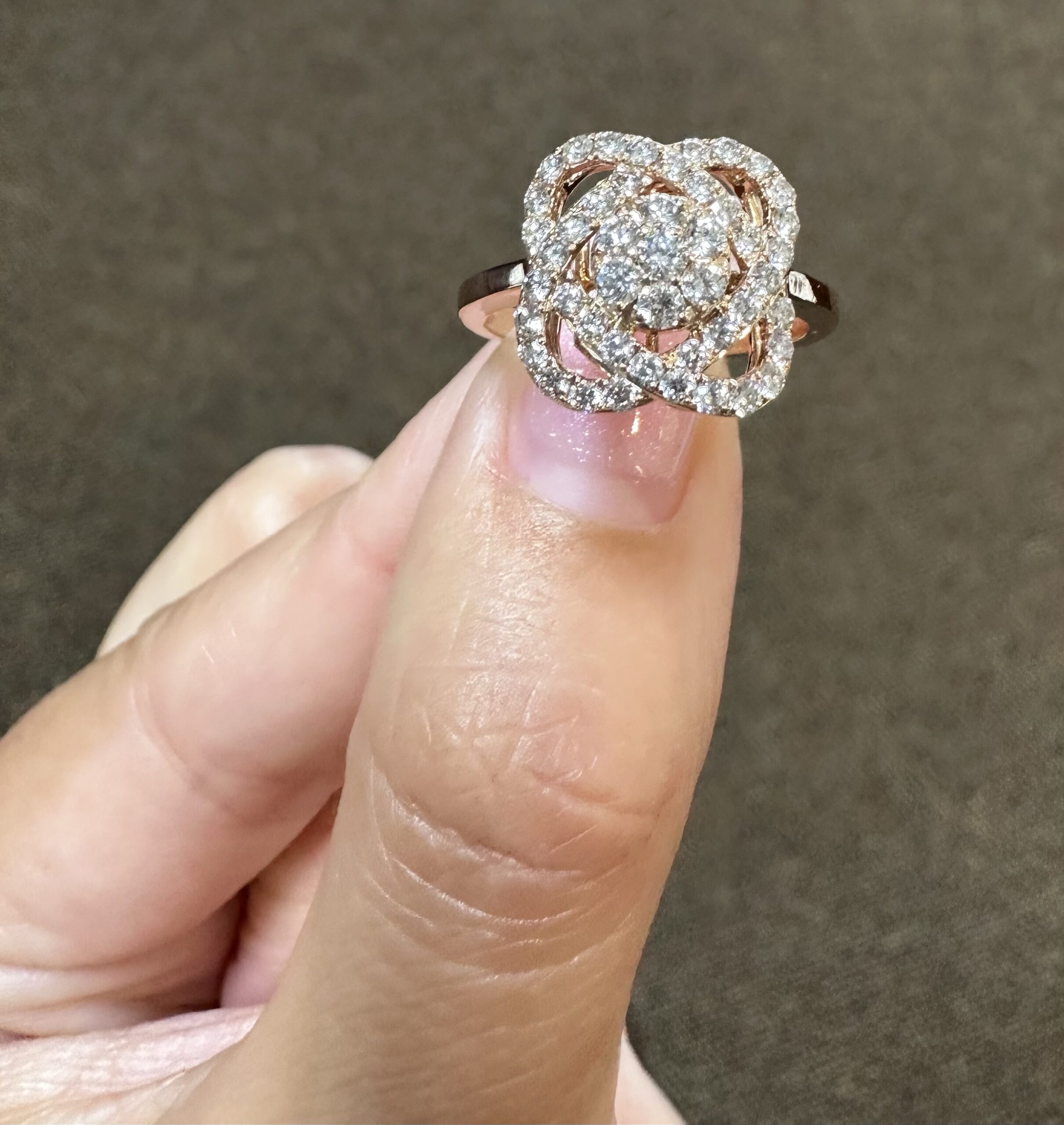 14k Rose Gold Genuine 1.50 Cttw Round Brilliant Cut Diamond Cluster Ring - Image 22