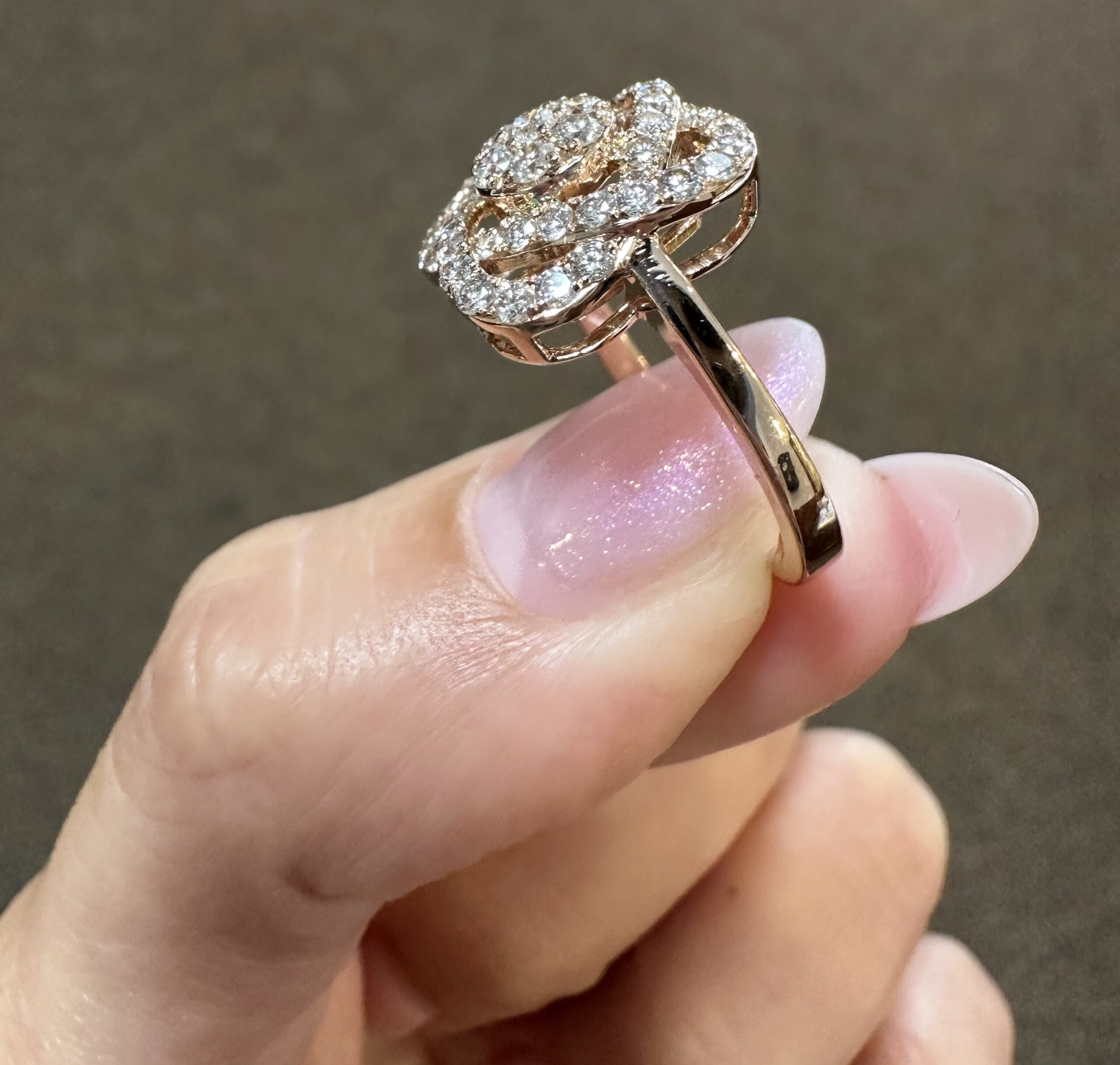 14k Rose Gold Genuine 1.50 Cttw Round Brilliant Cut Diamond Cluster Ring - Image 18