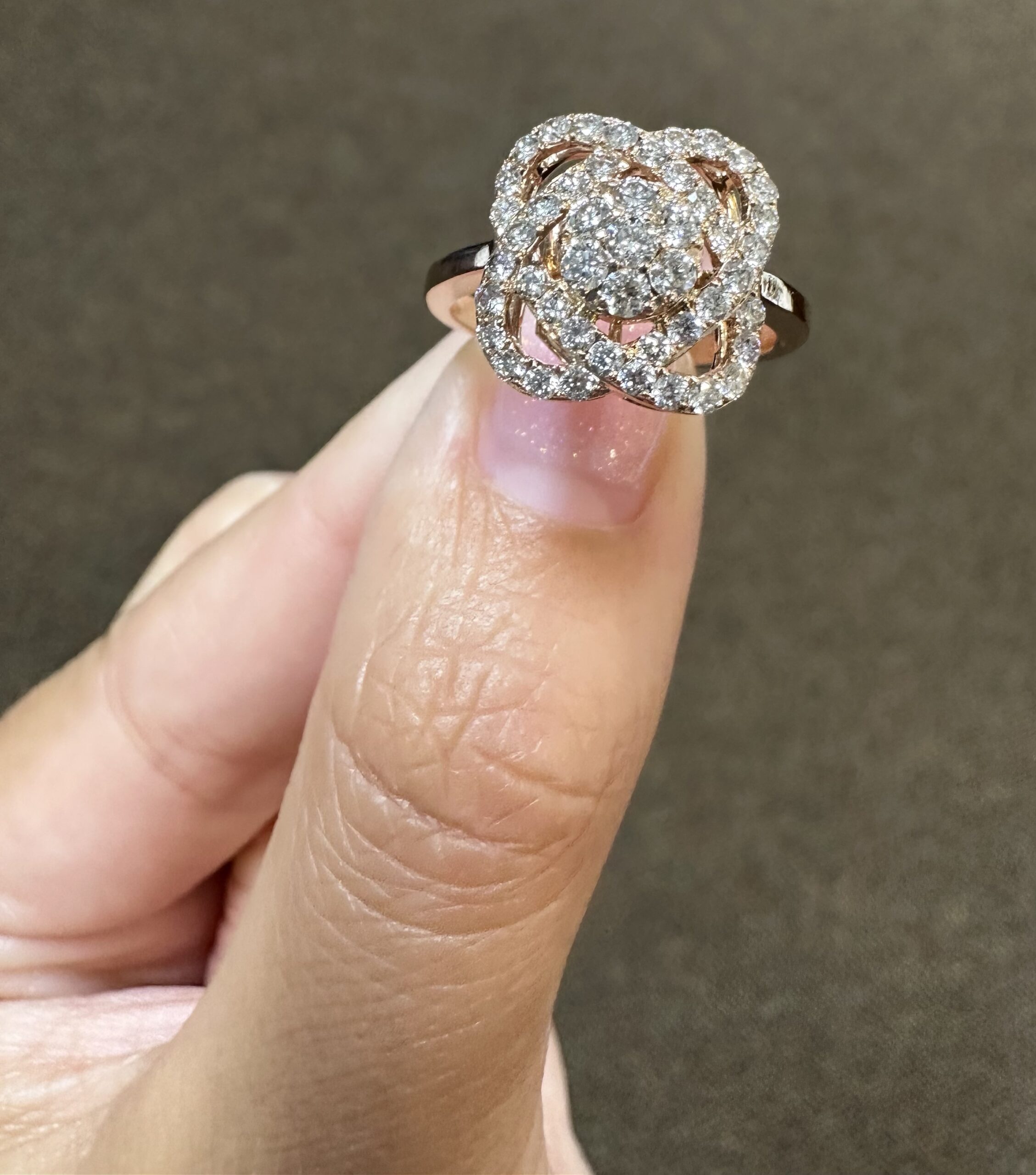 14k Rose Gold Genuine 1.50 Cttw Round Brilliant Cut Diamond Cluster Ring - Image 17