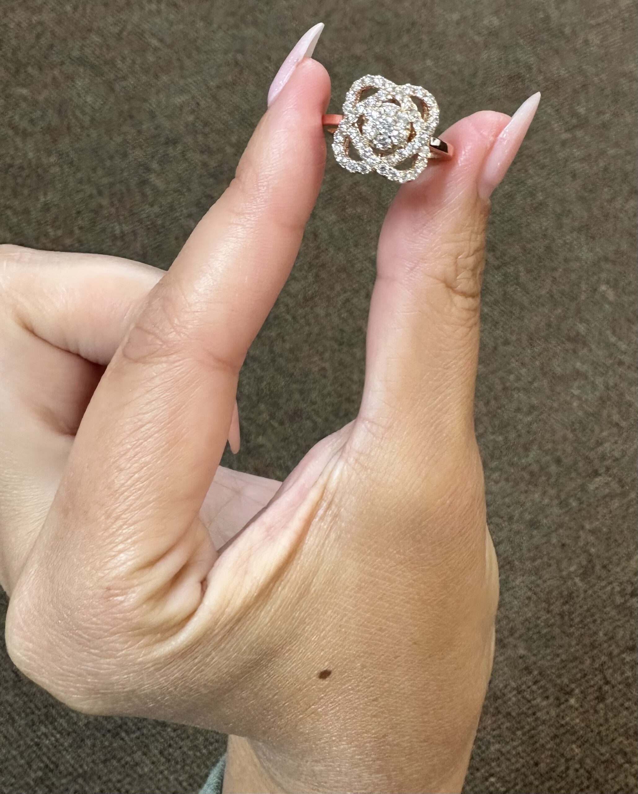 14k Rose Gold Genuine 1.50 Cttw Round Brilliant Cut Diamond Cluster Ring - Image 15