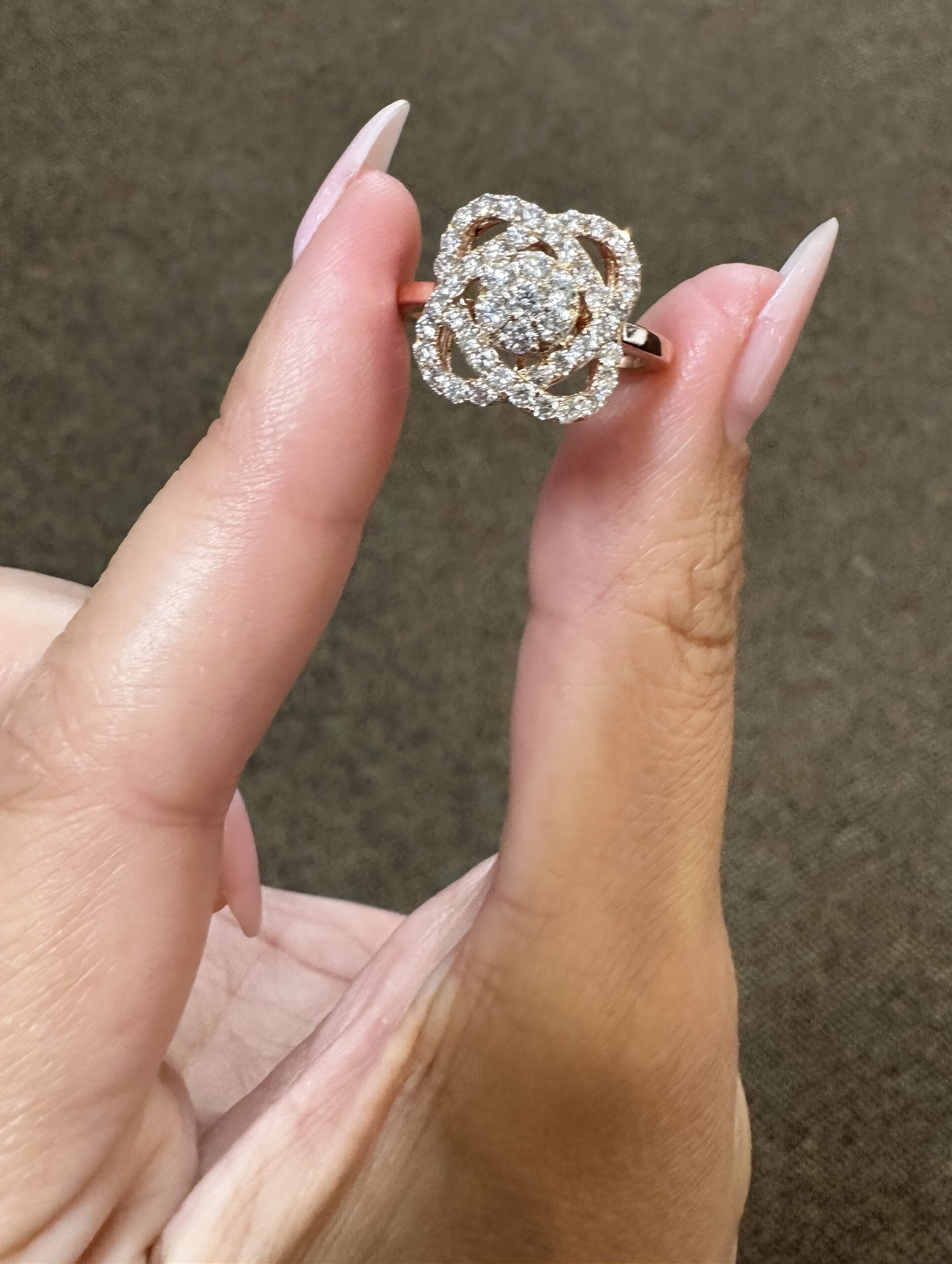14k Rose Gold Genuine 1.50 Cttw Round Brilliant Cut Diamond Cluster Ring - Image 14