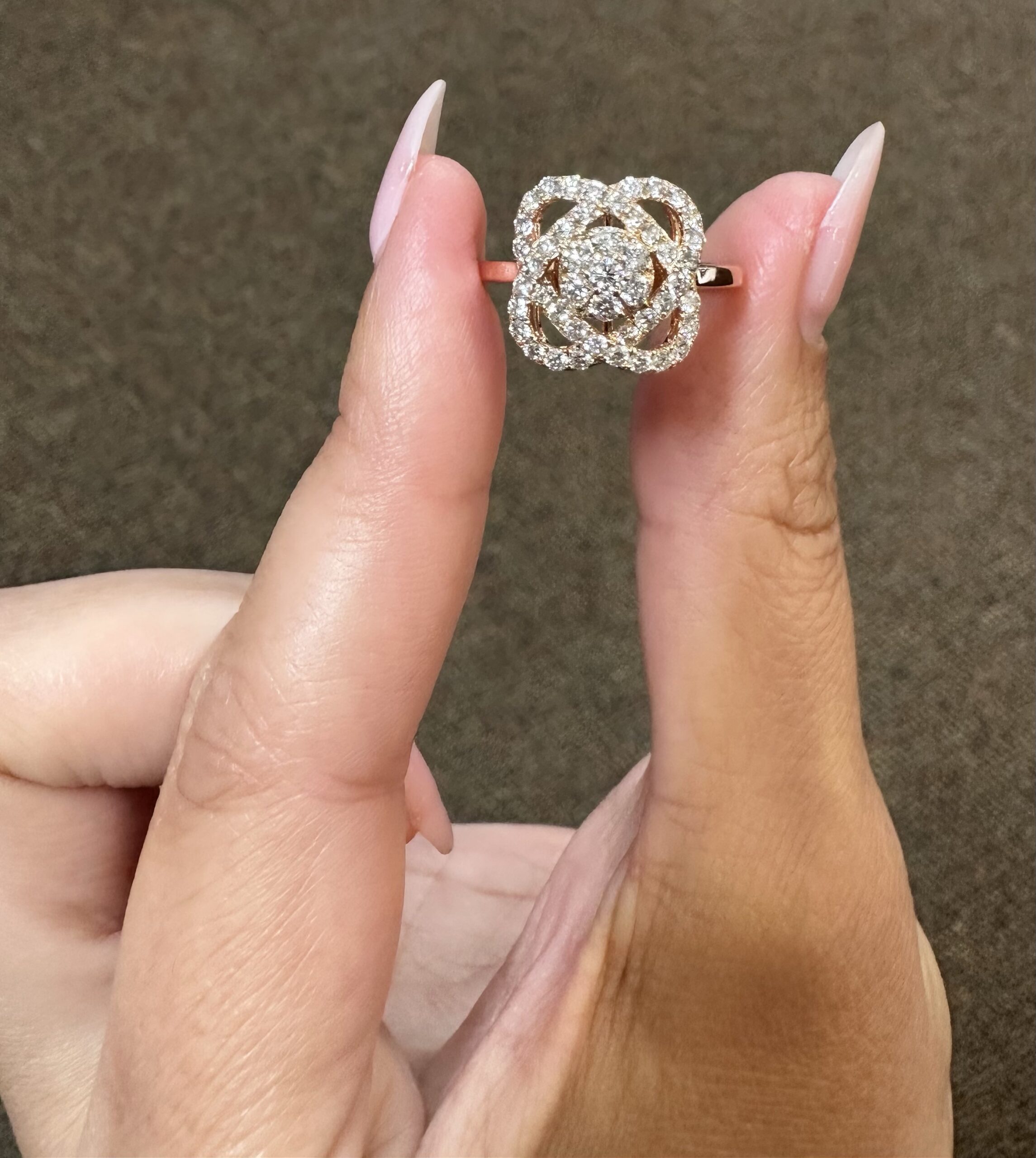 14k Rose Gold Genuine 1.50 Cttw Round Brilliant Cut Diamond Cluster Ring - Image 13