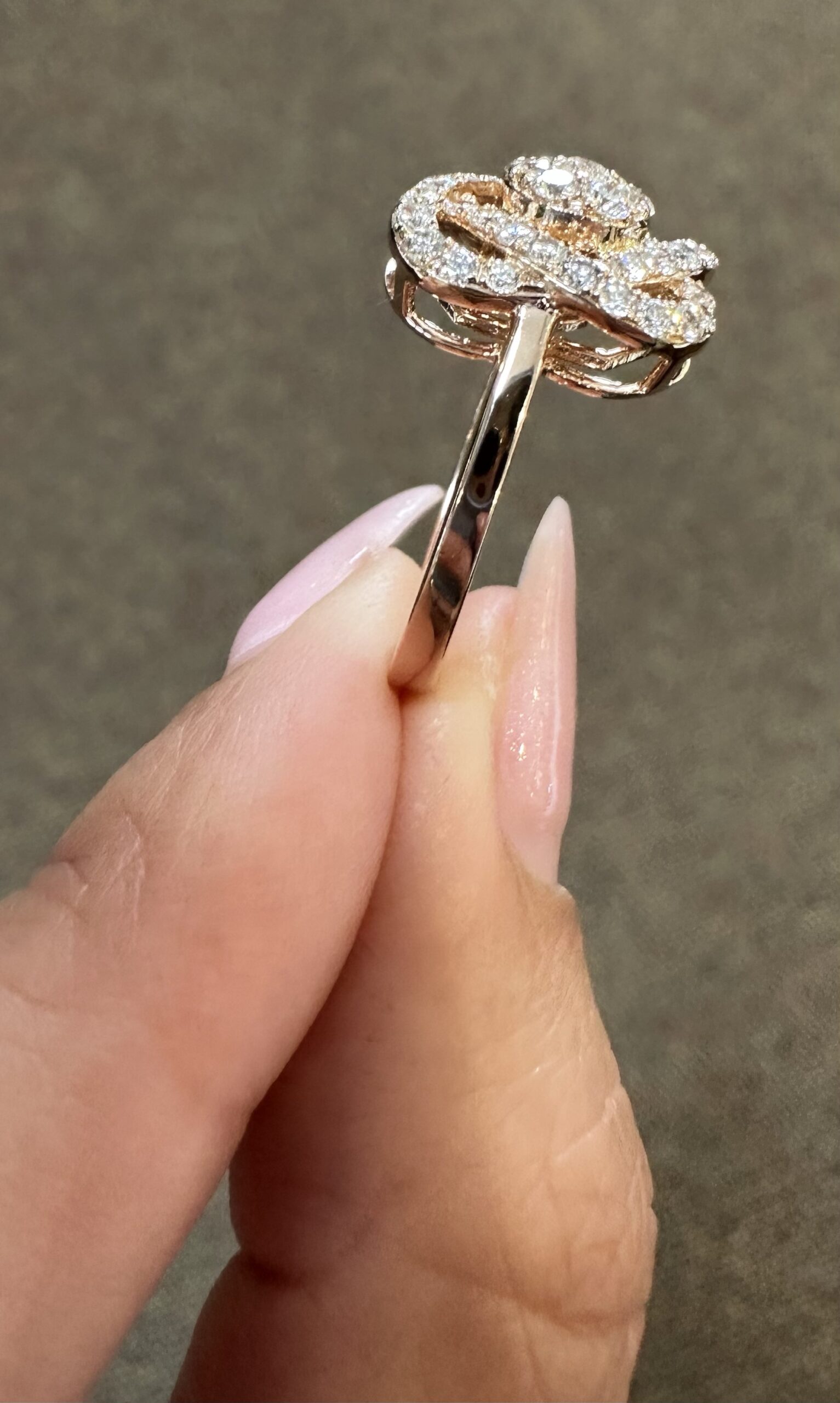 14k Rose Gold Genuine 1.50 Cttw Round Brilliant Cut Diamond Cluster Ring - Image 8