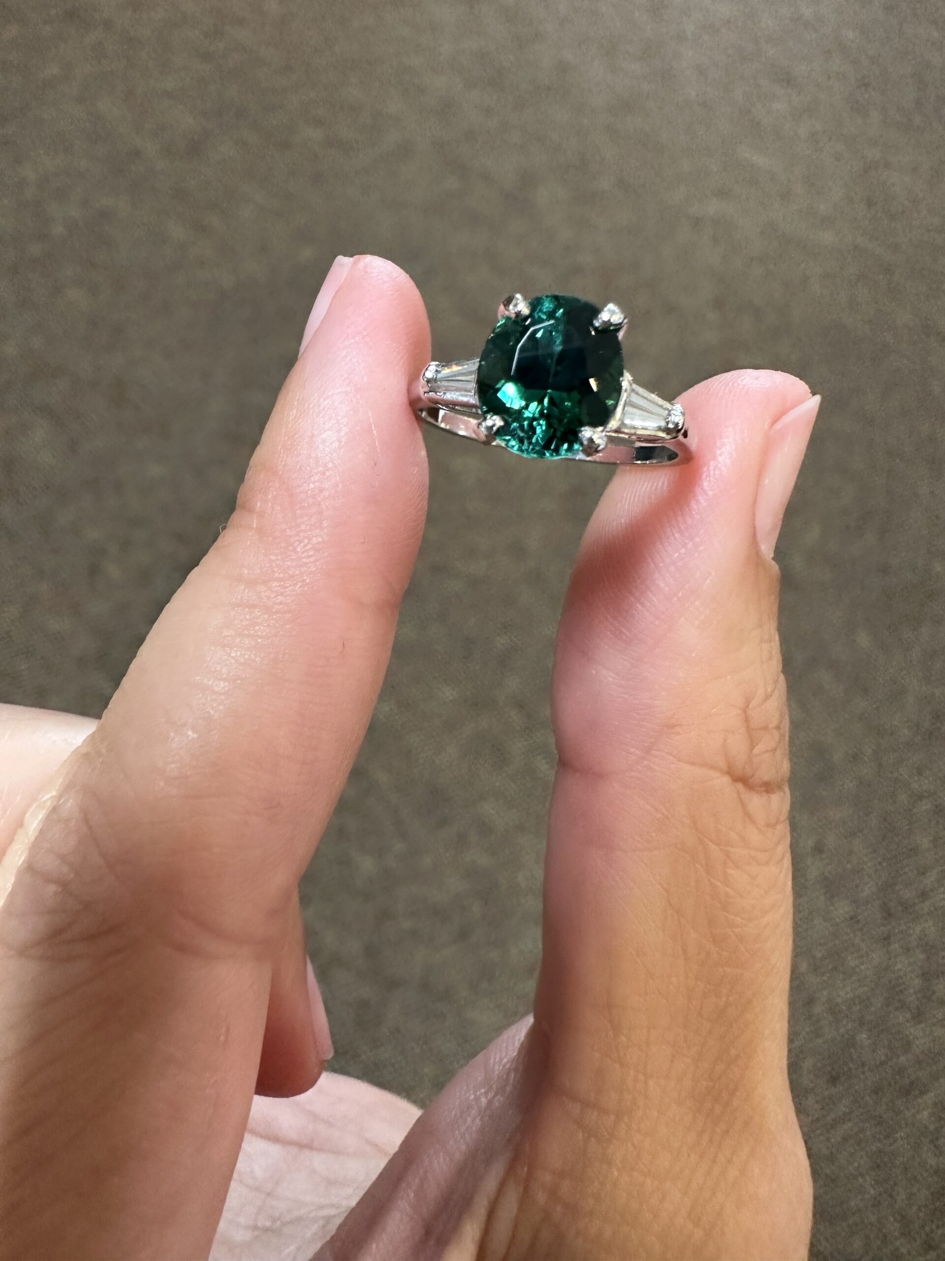 14k White Gold Genuine 1.95 Carat Green Tourmaline & Diamond Ring - Image 50