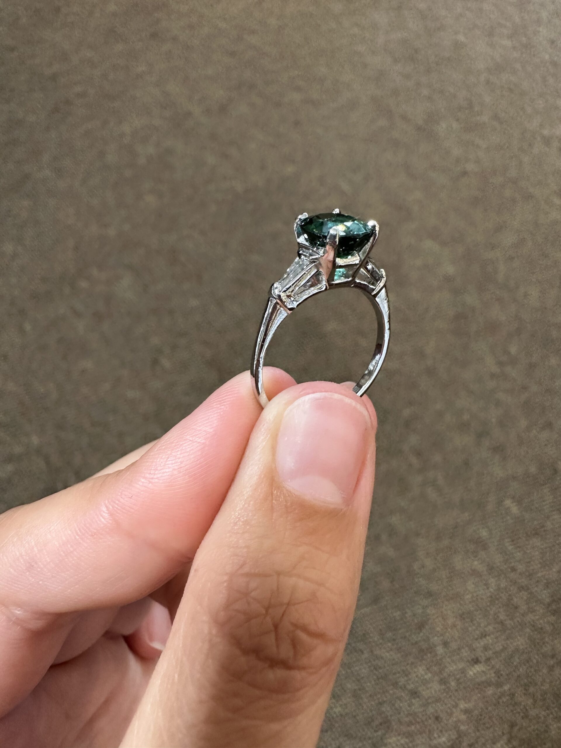 14k White Gold Genuine 1.95 Carat Green Tourmaline & Diamond Ring - Image 46