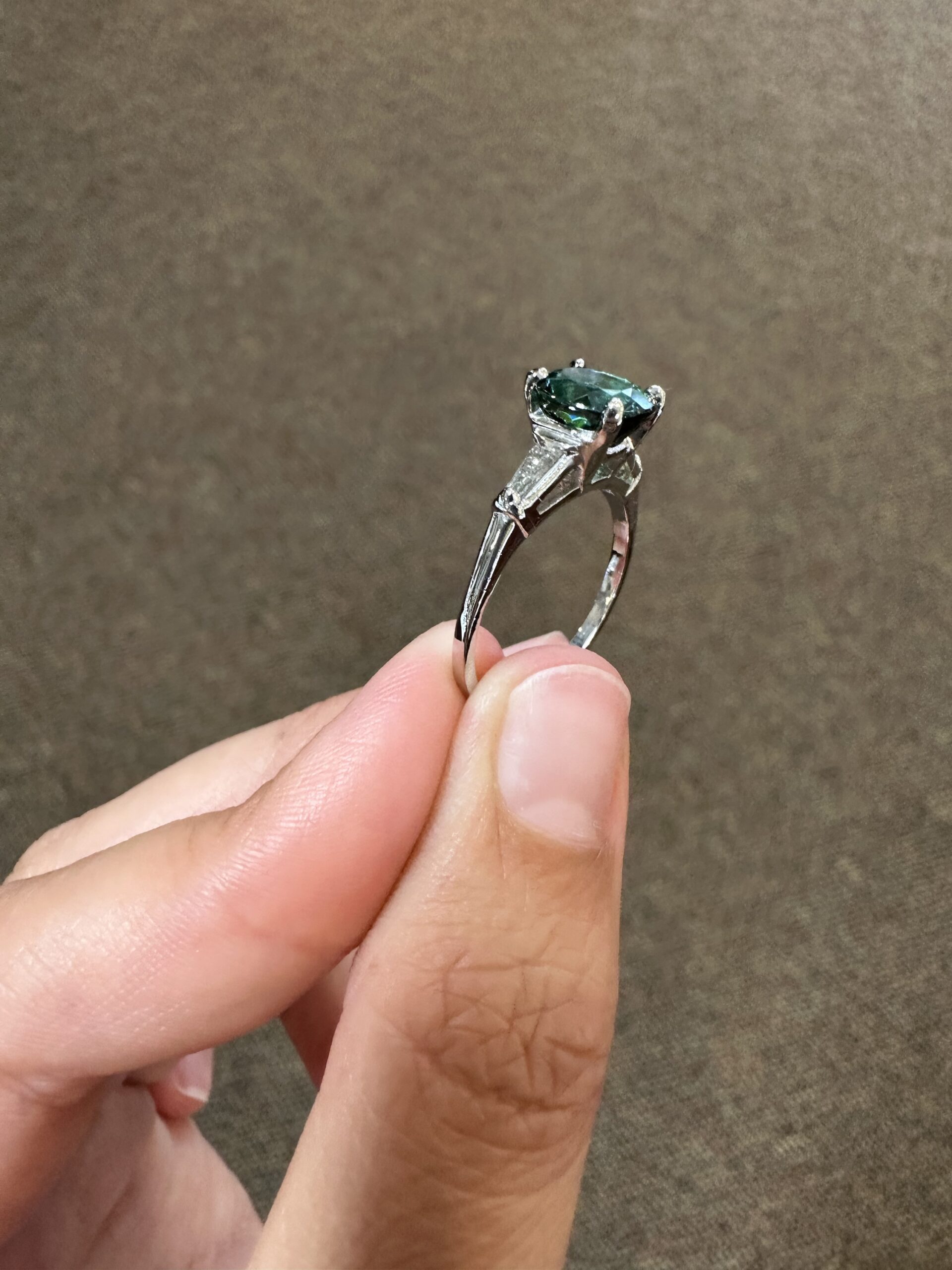 14k White Gold Genuine 1.95 Carat Green Tourmaline & Diamond Ring - Image 45