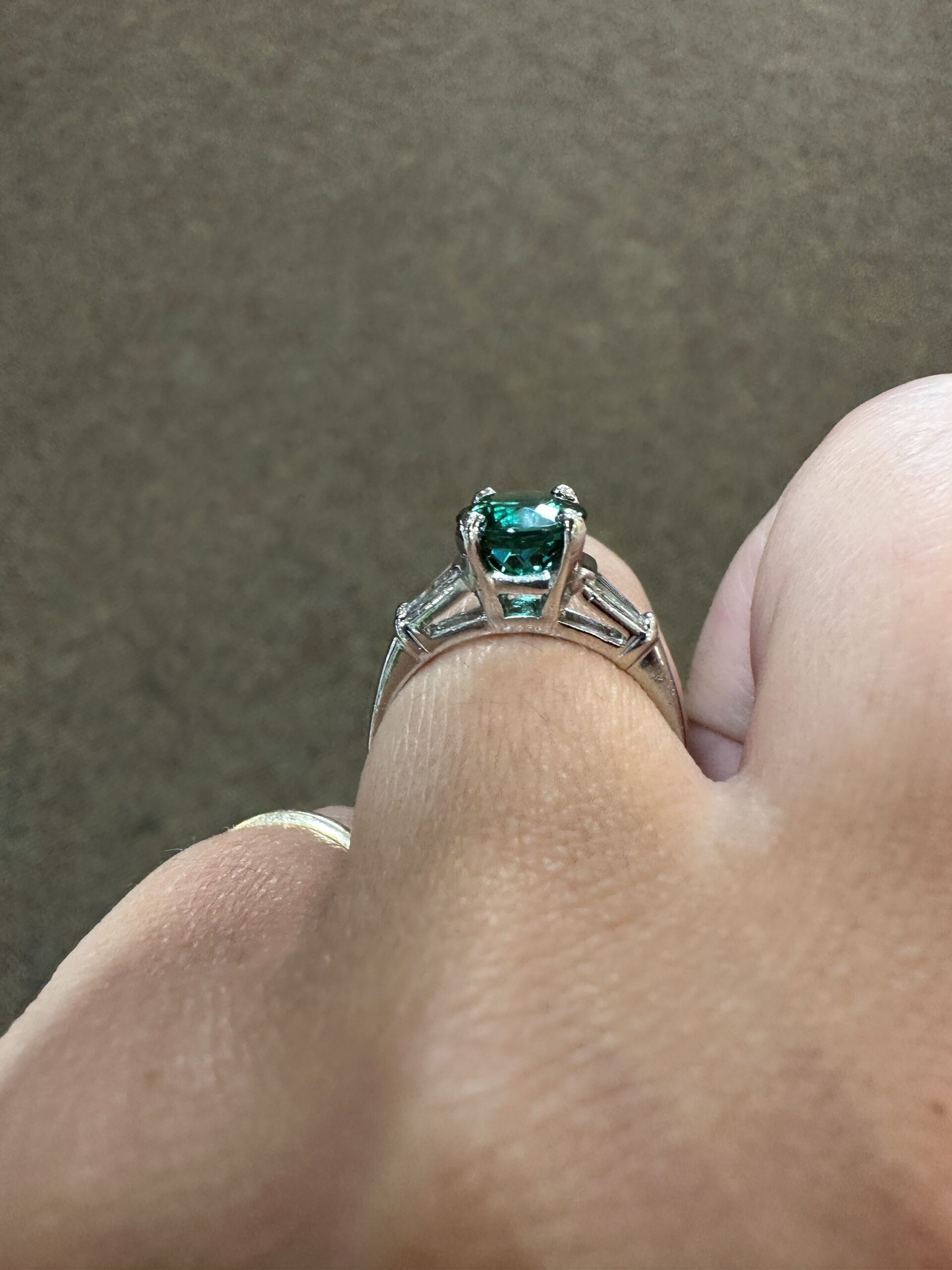 14k White Gold Genuine 1.95 Carat Green Tourmaline & Diamond Ring - Image 39