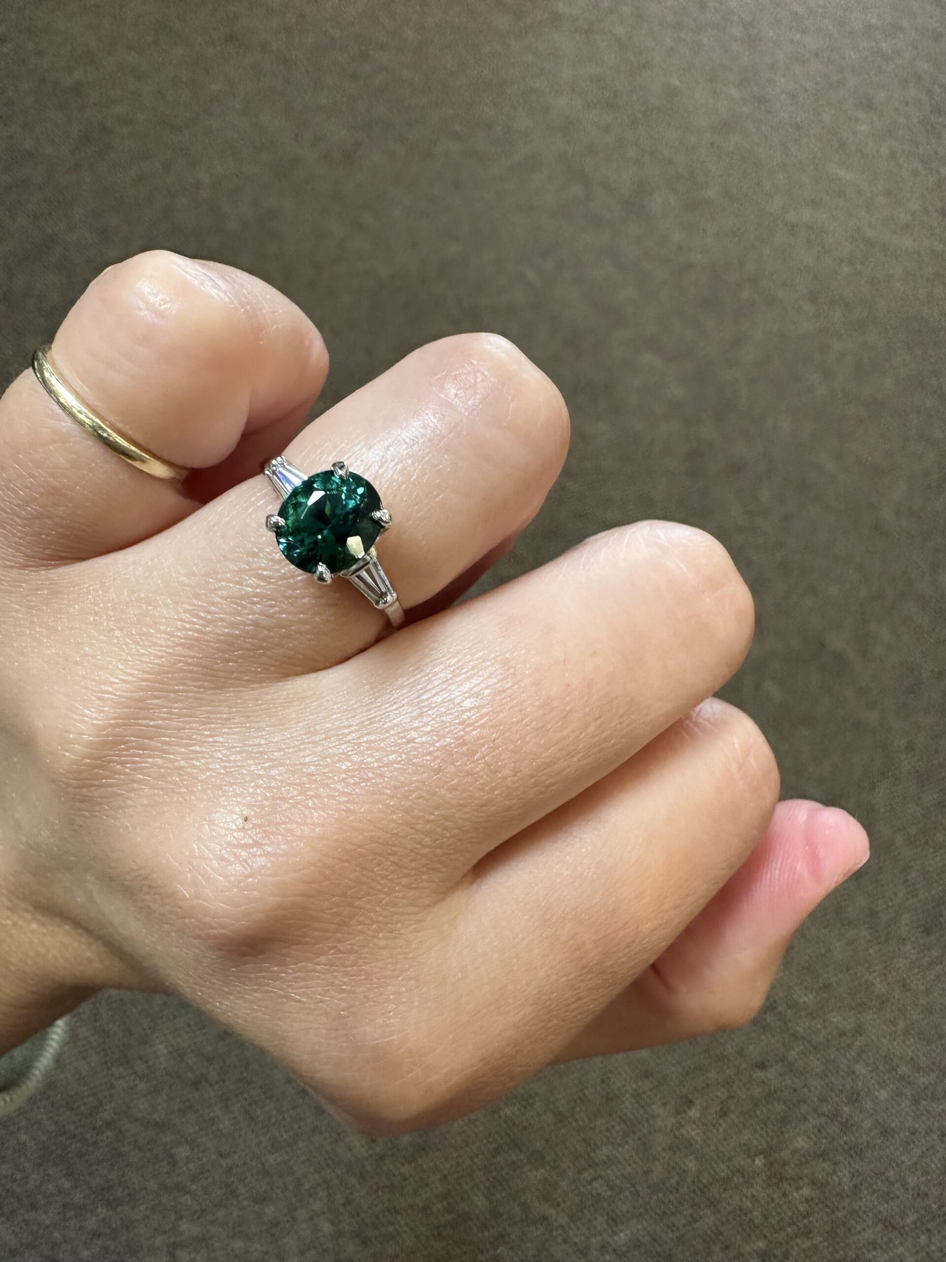 14k White Gold Genuine 1.95 Carat Green Tourmaline & Diamond Ring - Image 37