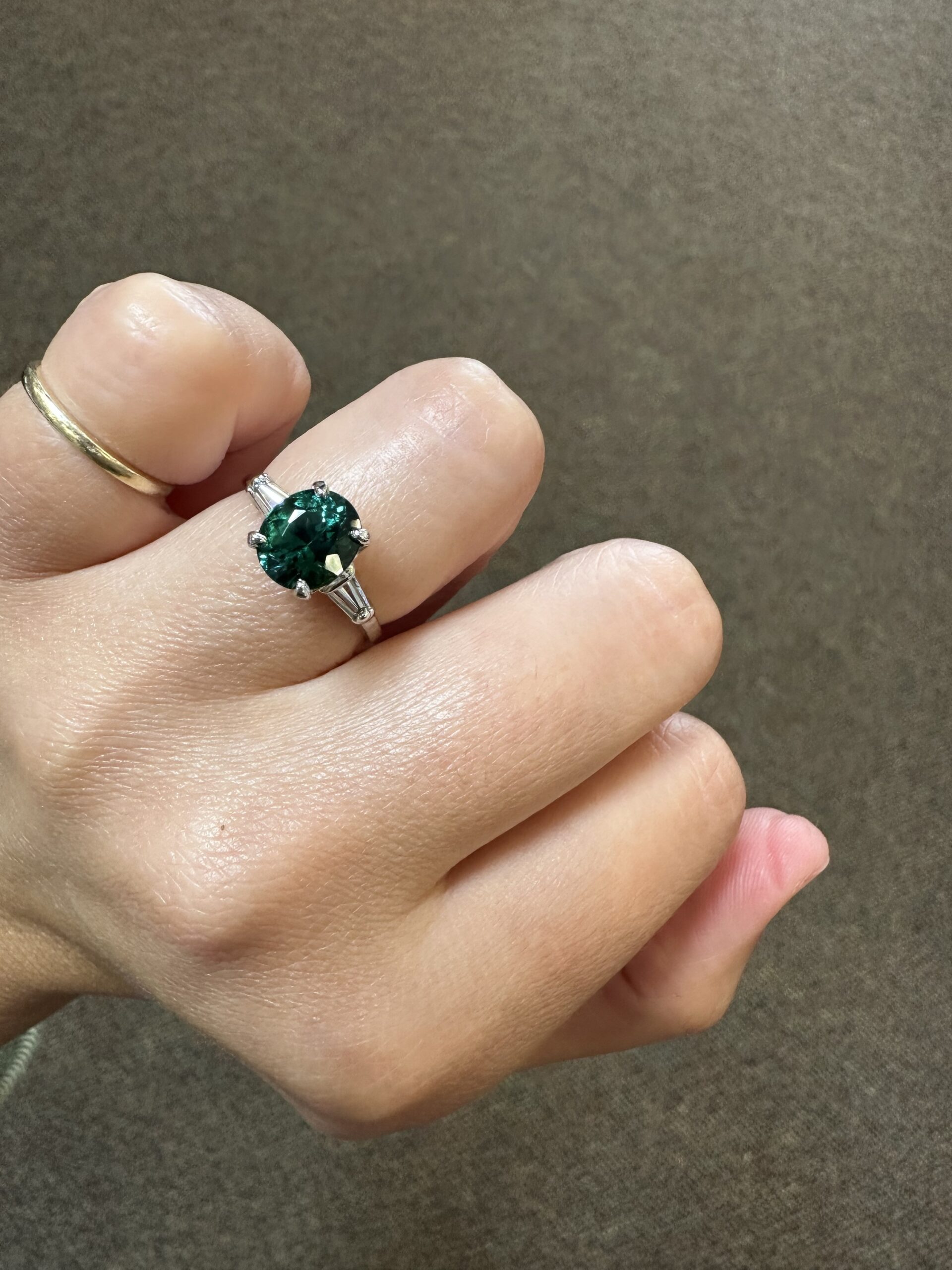 14k White Gold Genuine 1.95 Carat Green Tourmaline & Diamond Ring - Image 36