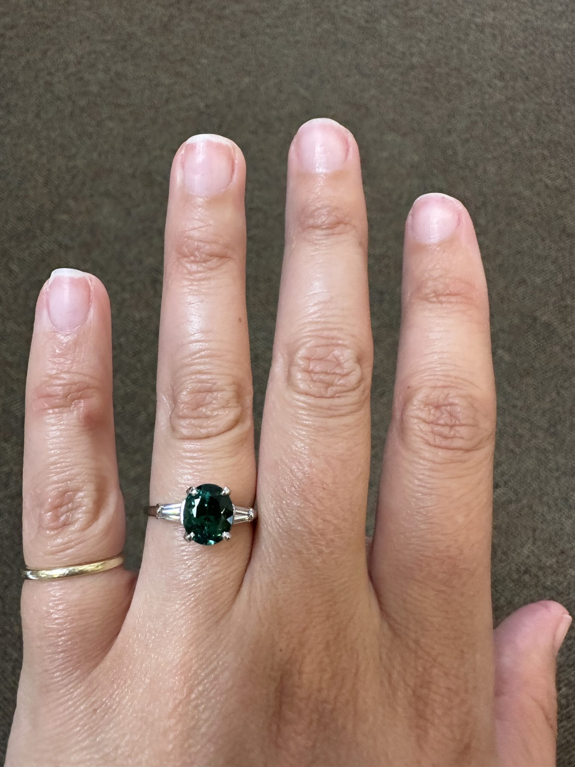 14k White Gold Genuine 1.95 Carat Green Tourmaline & Diamond Ring - Image 31