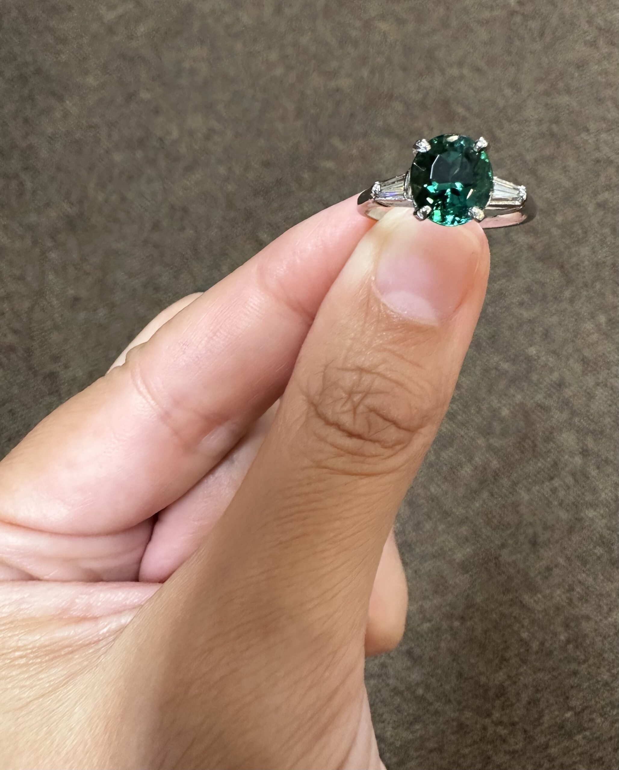 14k White Gold Genuine 1.95 Carat Green Tourmaline & Diamond Ring - Image 22