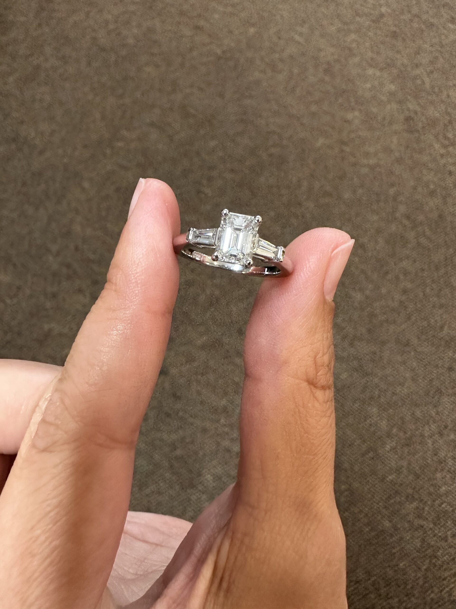 Custom Made Platinum Genuine GIA Certified 1.20 Carat Emerald Cut Diamond Engagement Ring - Image 31