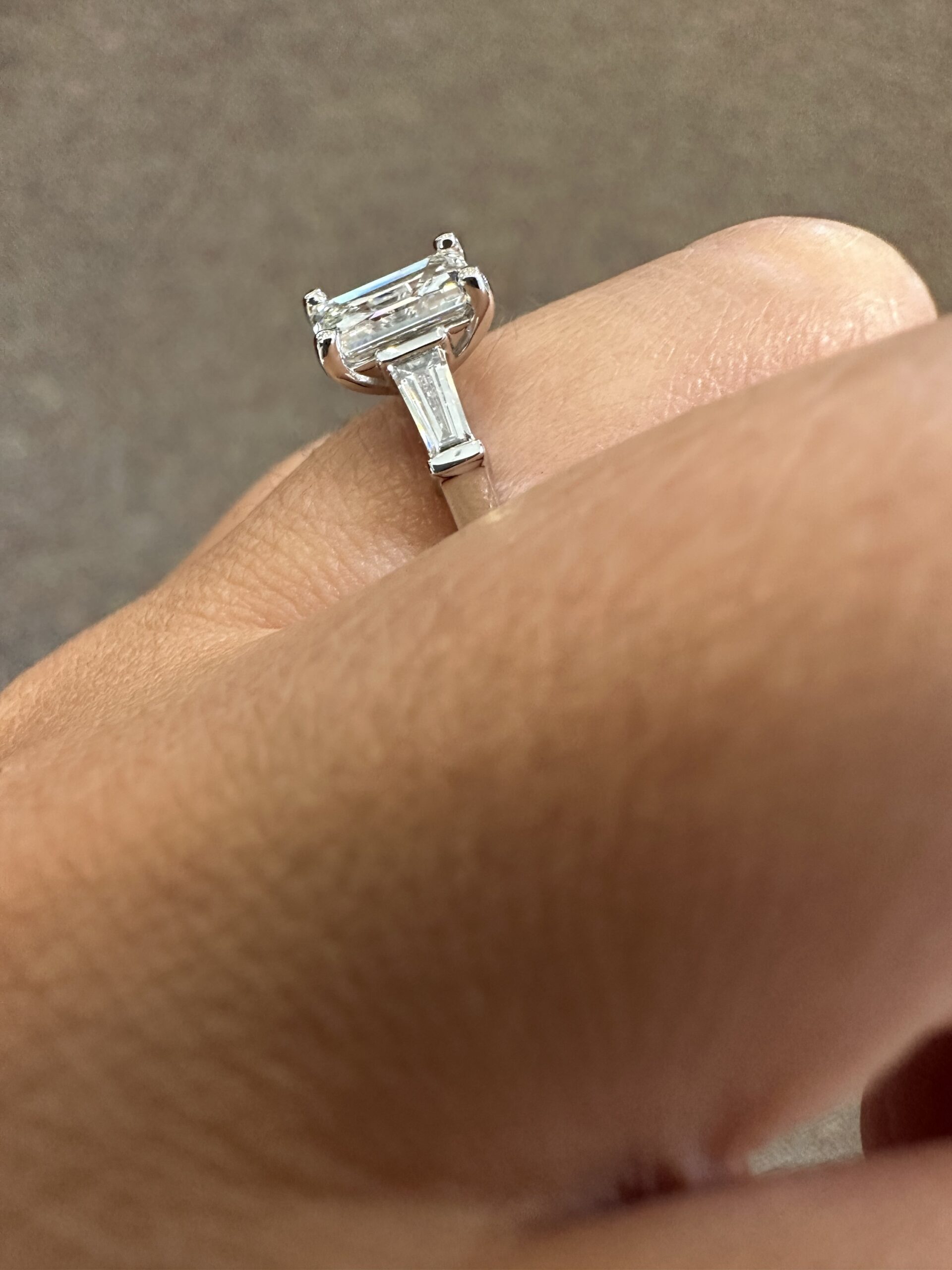 Custom Made Platinum Genuine GIA Certified 1.20 Carat Emerald Cut Diamond Engagement Ring - Image 28