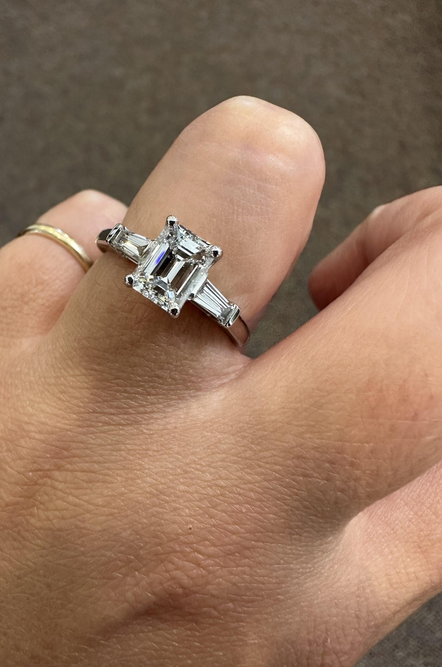 Custom Made Platinum Genuine GIA Certified 1.20 Carat Emerald Cut Diamond Engagement Ring - Image 25