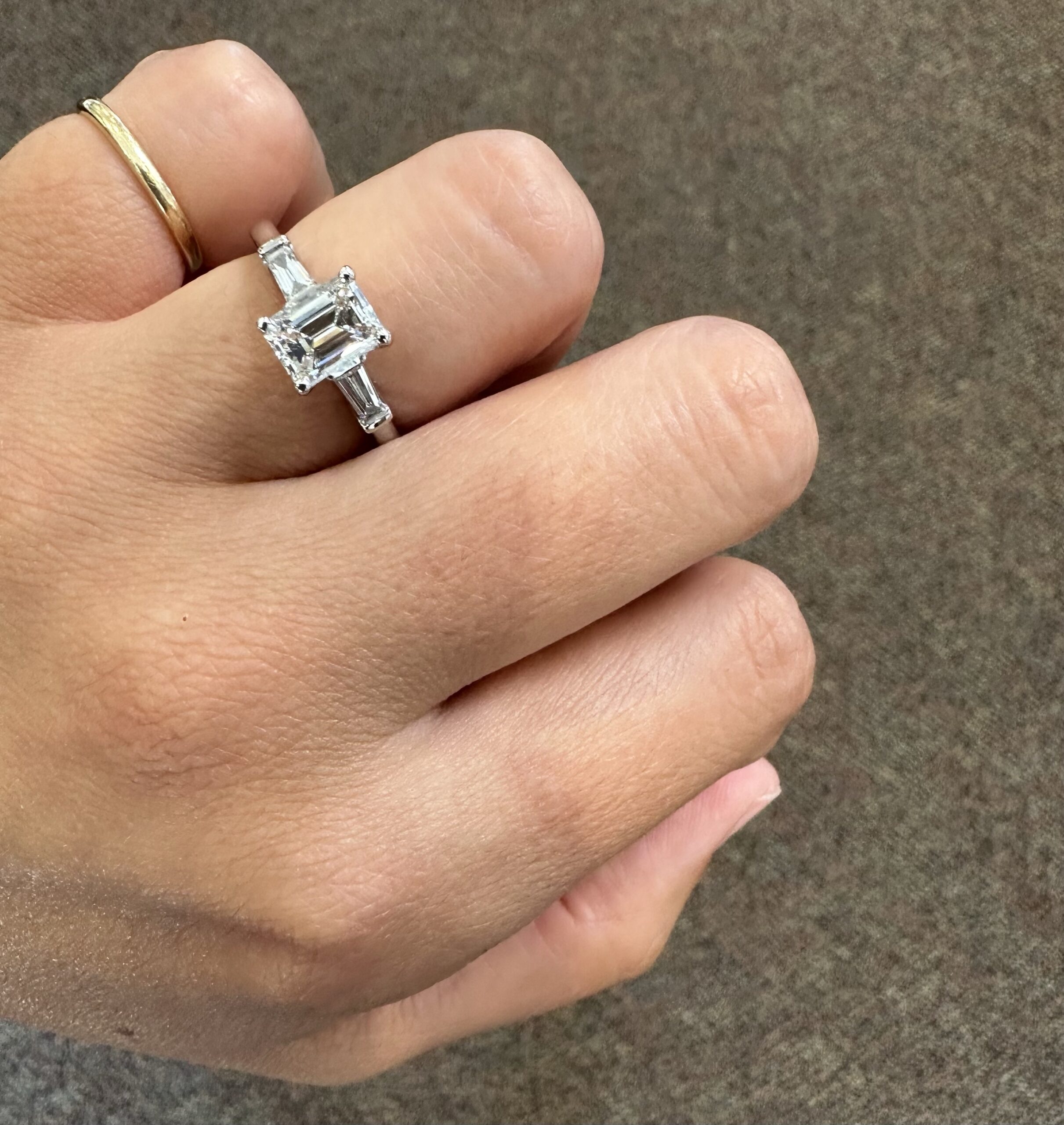 Custom Made Platinum Genuine GIA Certified 1.20 Carat Emerald Cut Diamond Engagement Ring - Image 21