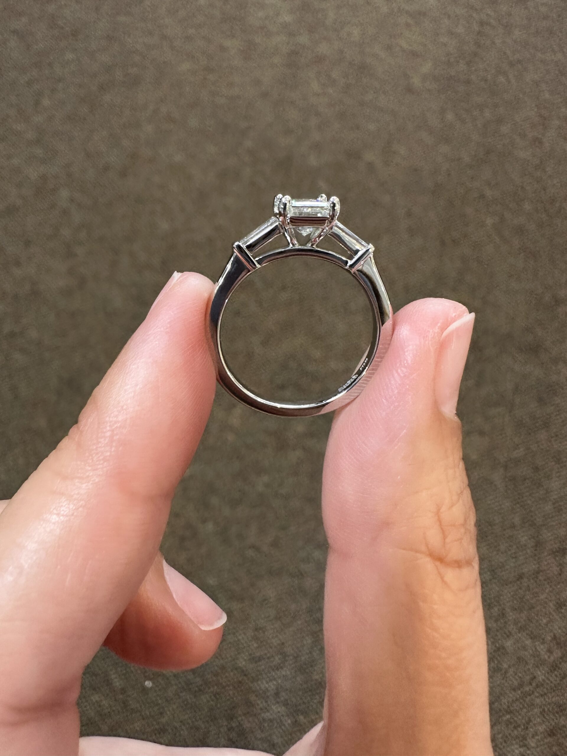 Custom Made Platinum Genuine GIA Certified 1.20 Carat Emerald Cut Diamond Engagement Ring - Image 14