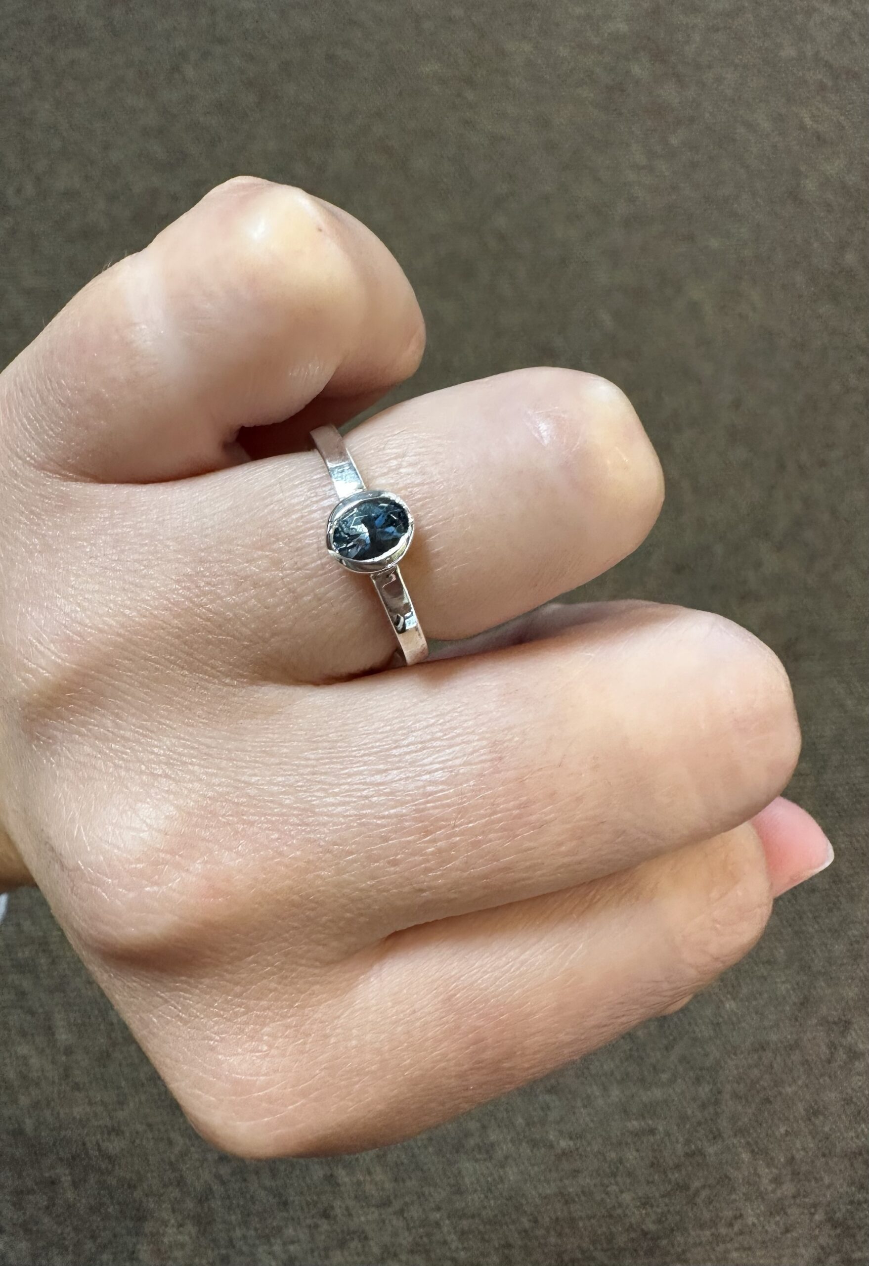 Sterling Silver Bezel Set Genuine .42 Cttw Aquamarine Ring - Image 6