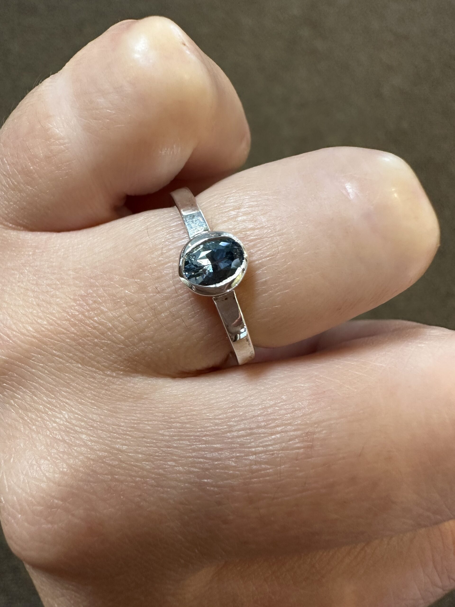 Sterling Silver Bezel Set Genuine .42 Cttw Aquamarine Ring - Image 7