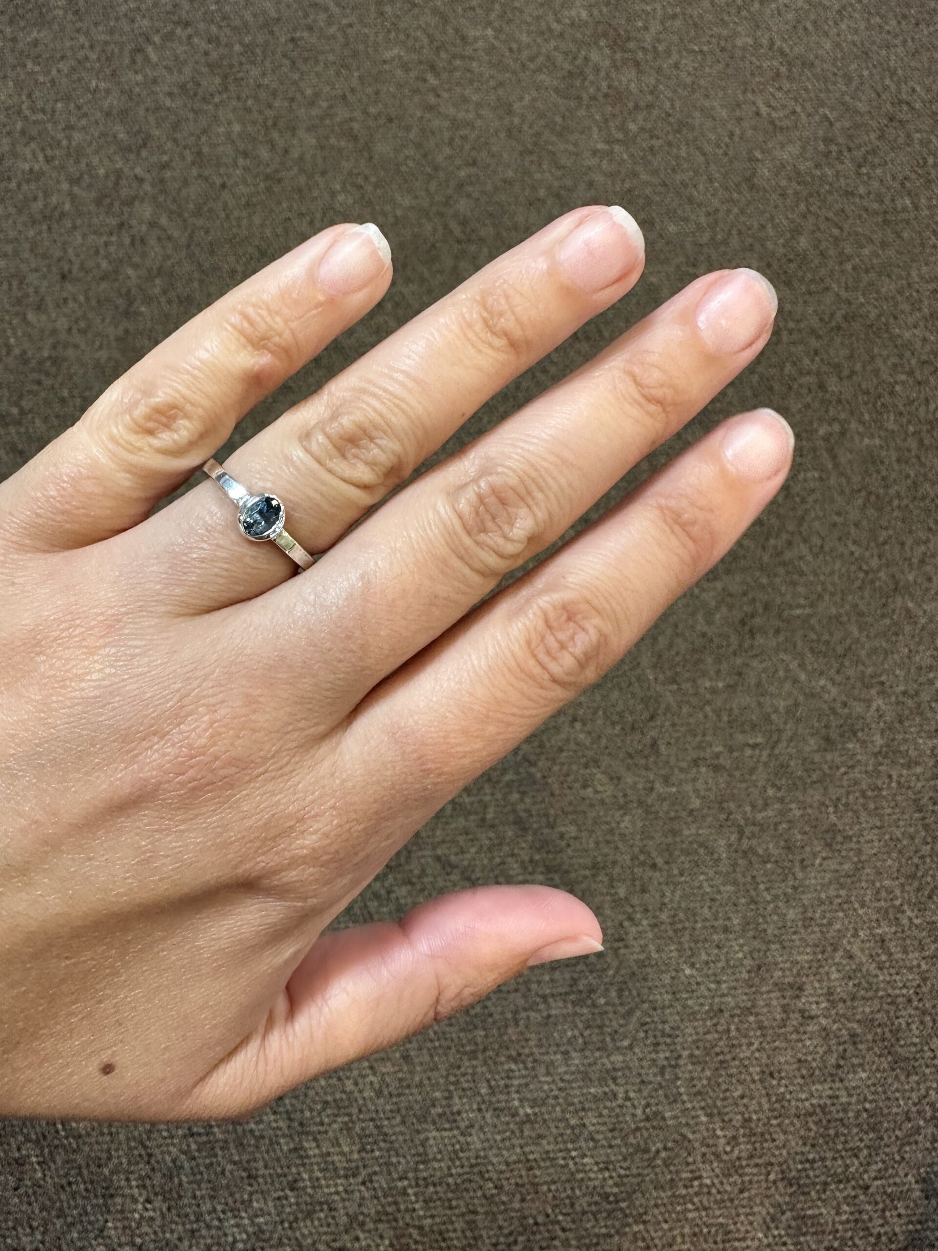 Sterling Silver Bezel Set Genuine .42 Cttw Aquamarine Ring - Image 8