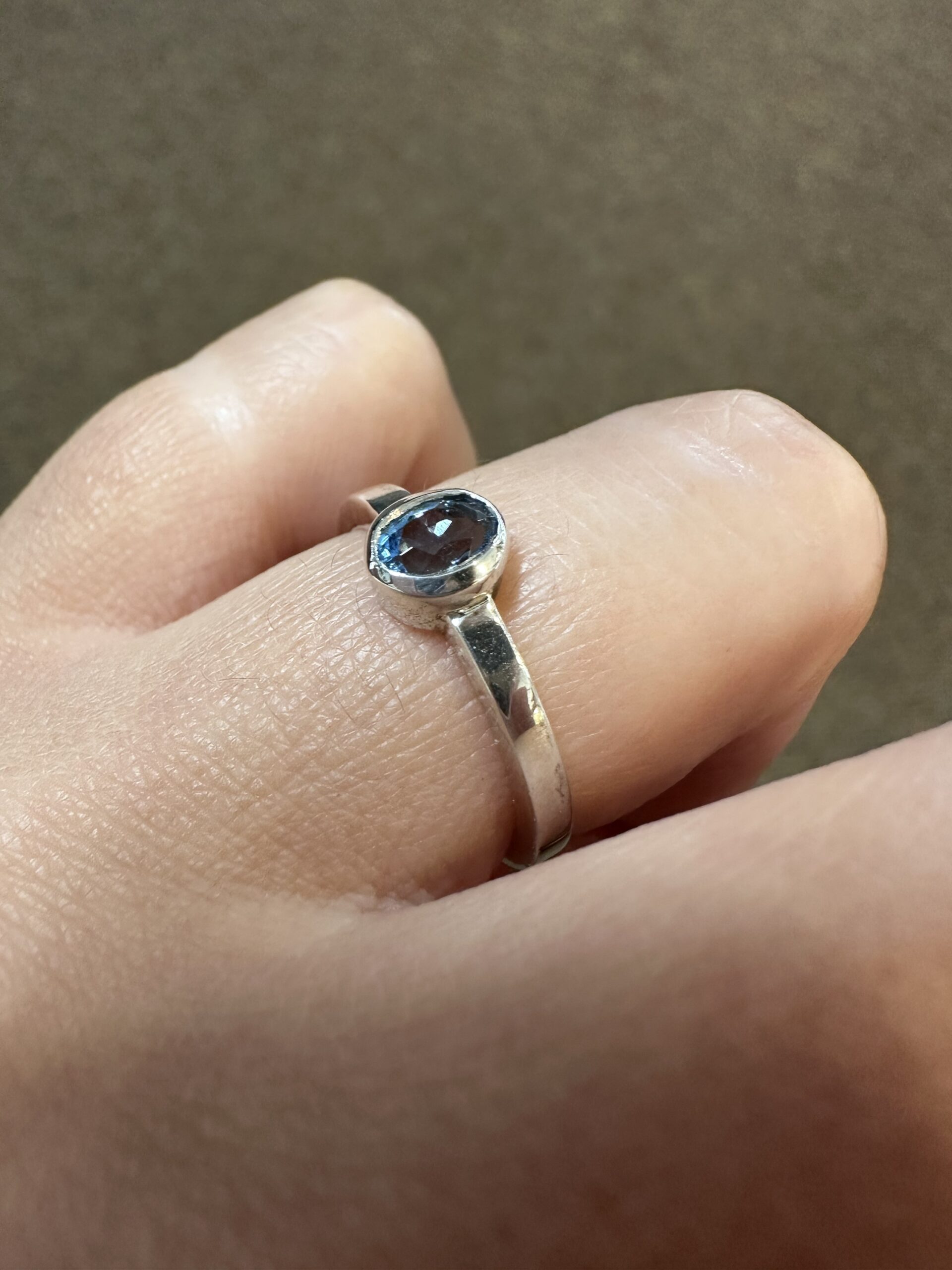 Sterling Silver Bezel Set Genuine .42 Cttw Aquamarine Ring - Image 10