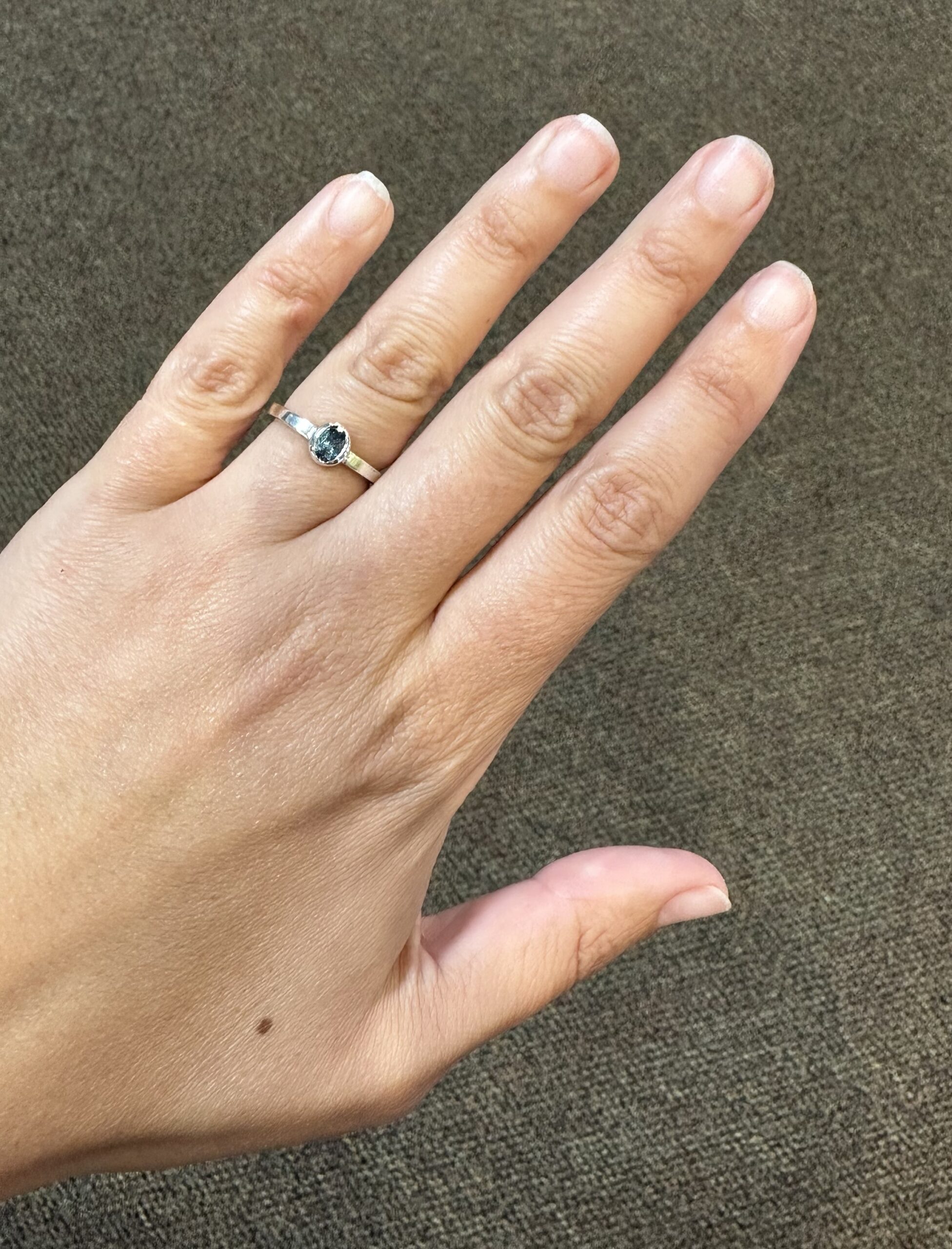 Sterling Silver Bezel Set Genuine .42 Cttw Aquamarine Ring - Image 12