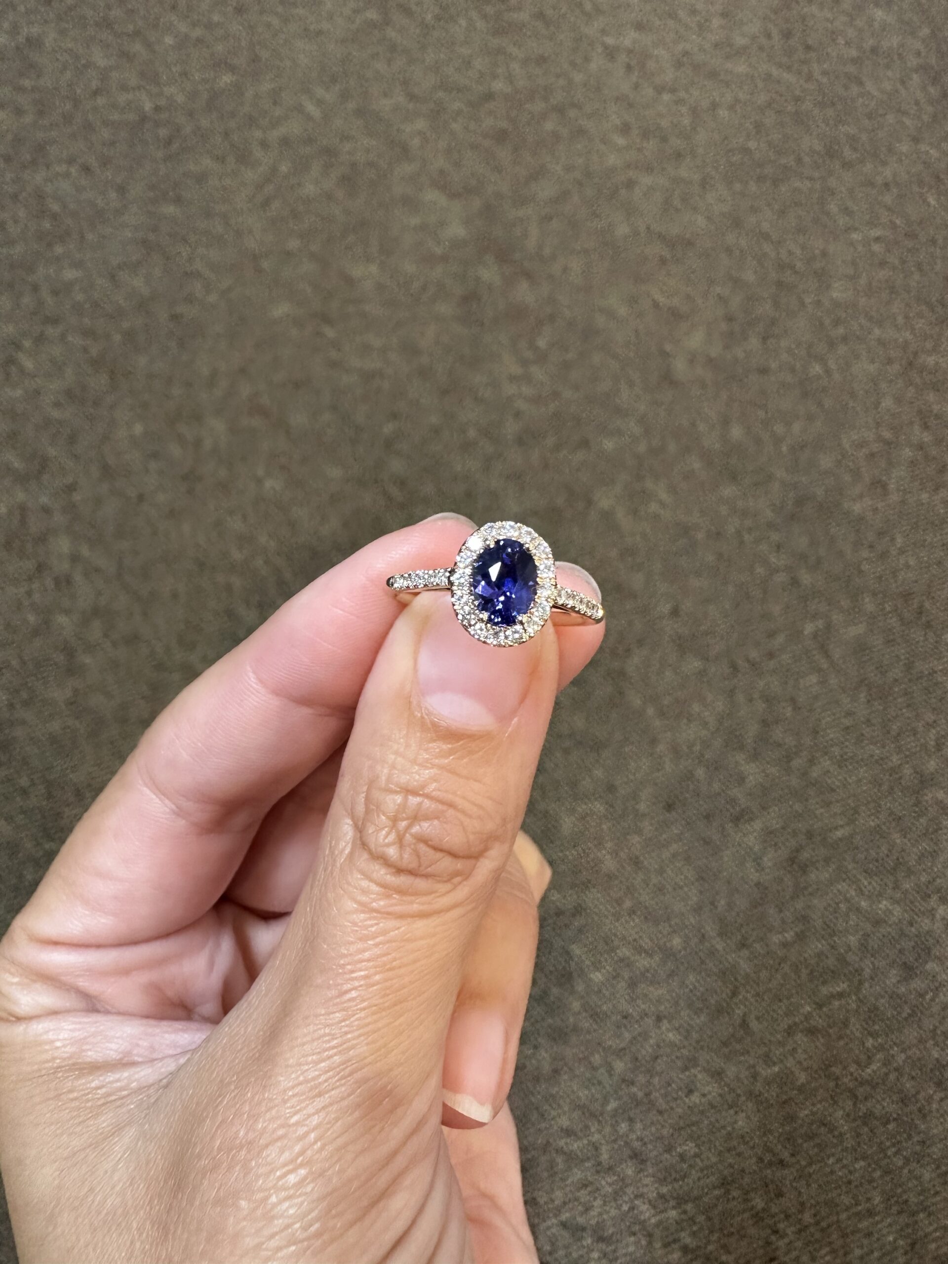 14k Rose Gold Genuine .93 Carat Purple Sapphire & Diamond Halo Ring - Image 12