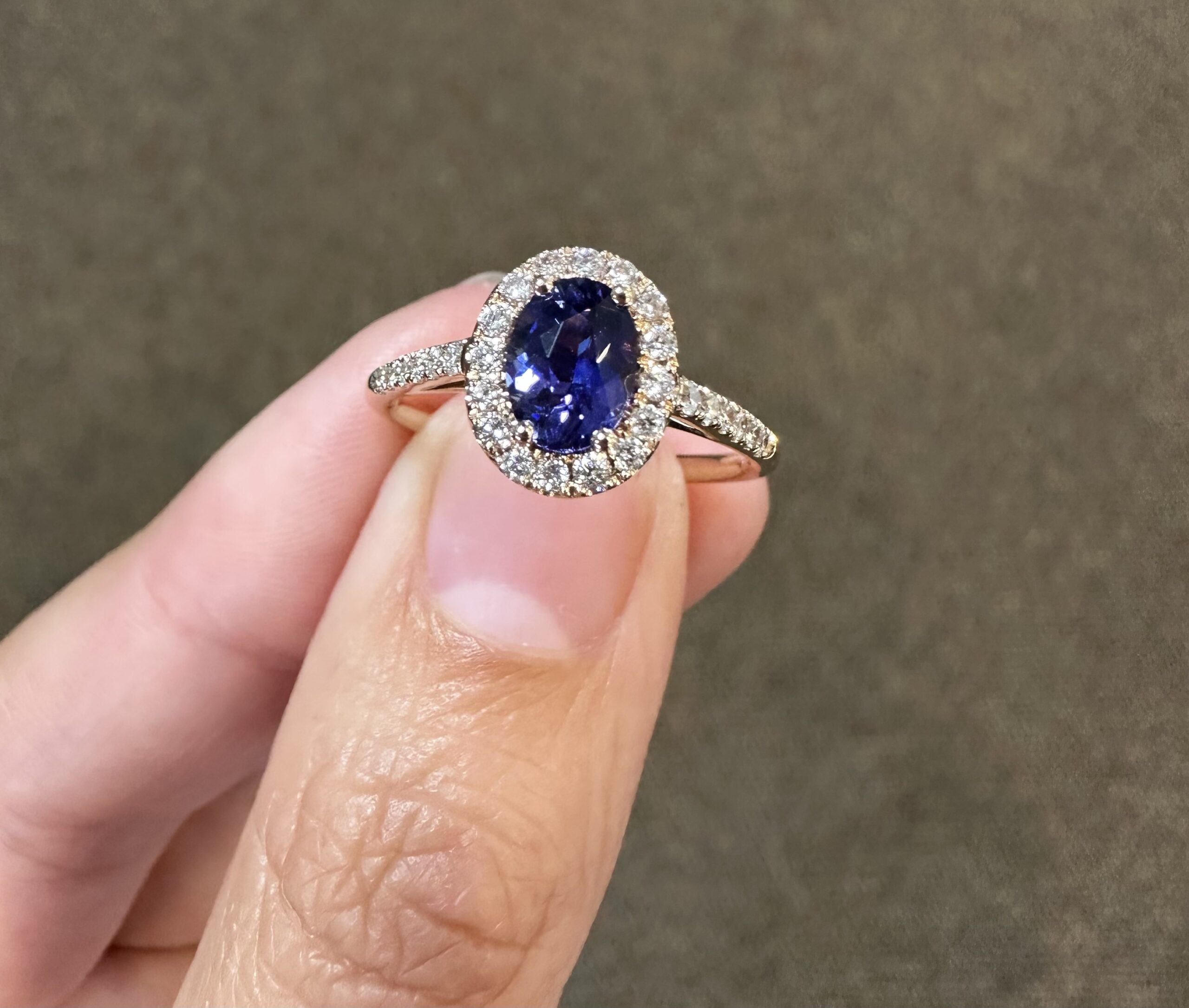 14k Rose Gold Genuine .93 Carat Purple Sapphire & Diamond Halo Ring - Image 15