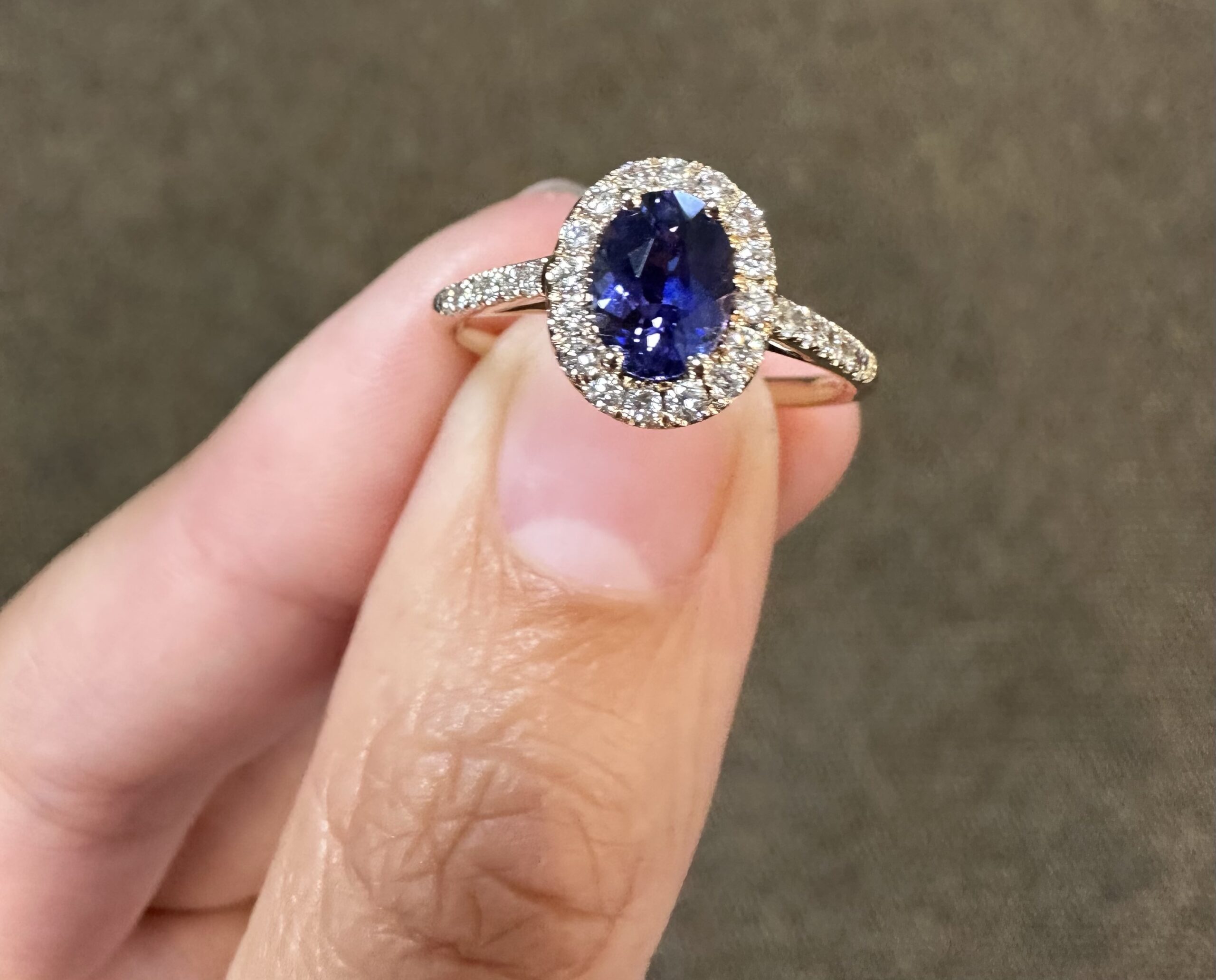 14k Rose Gold Genuine .93 Carat Purple Sapphire & Diamond Halo Ring - Image 16