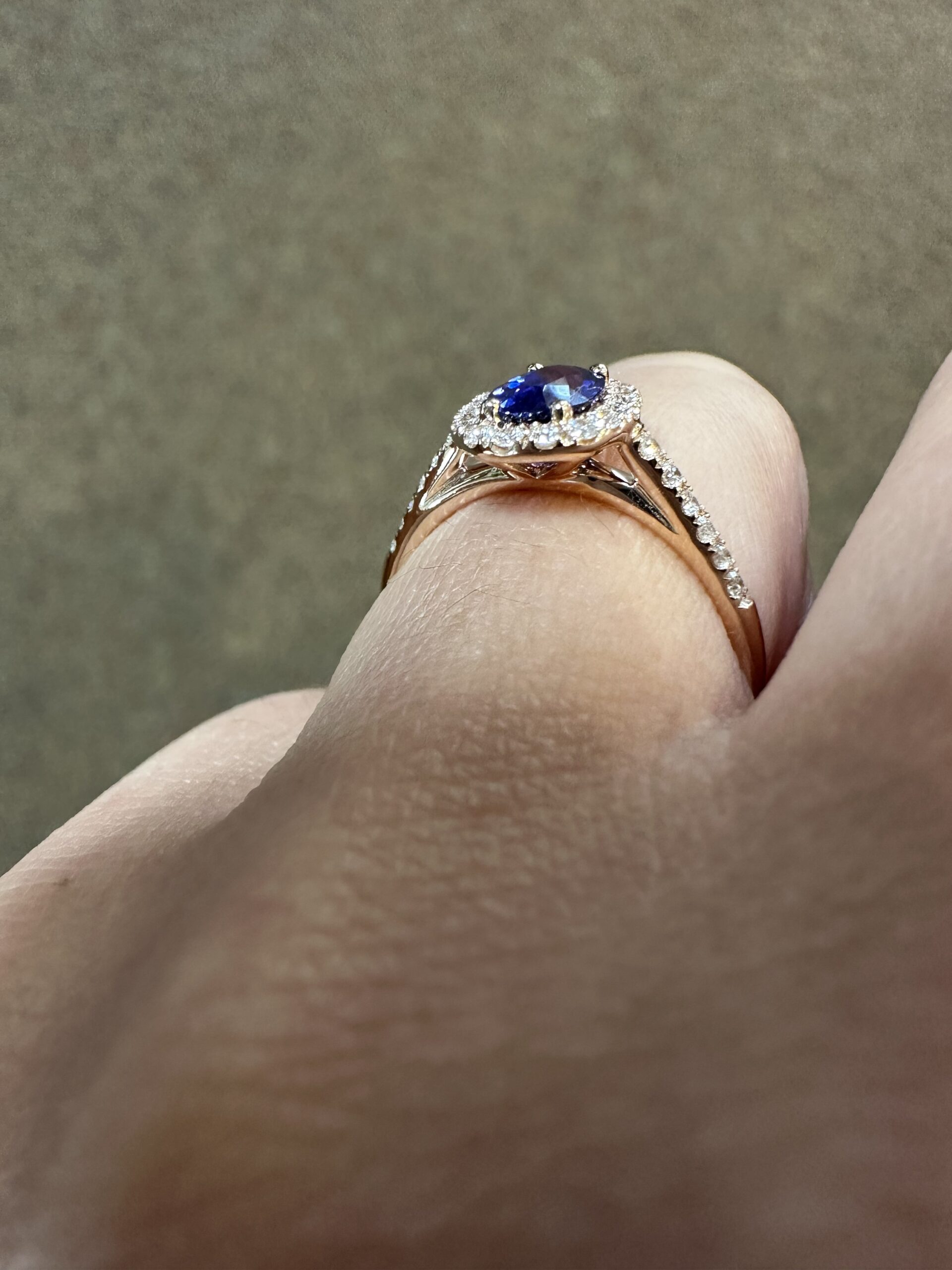 14k Rose Gold Genuine .93 Carat Purple Sapphire & Diamond Halo Ring - Image 25