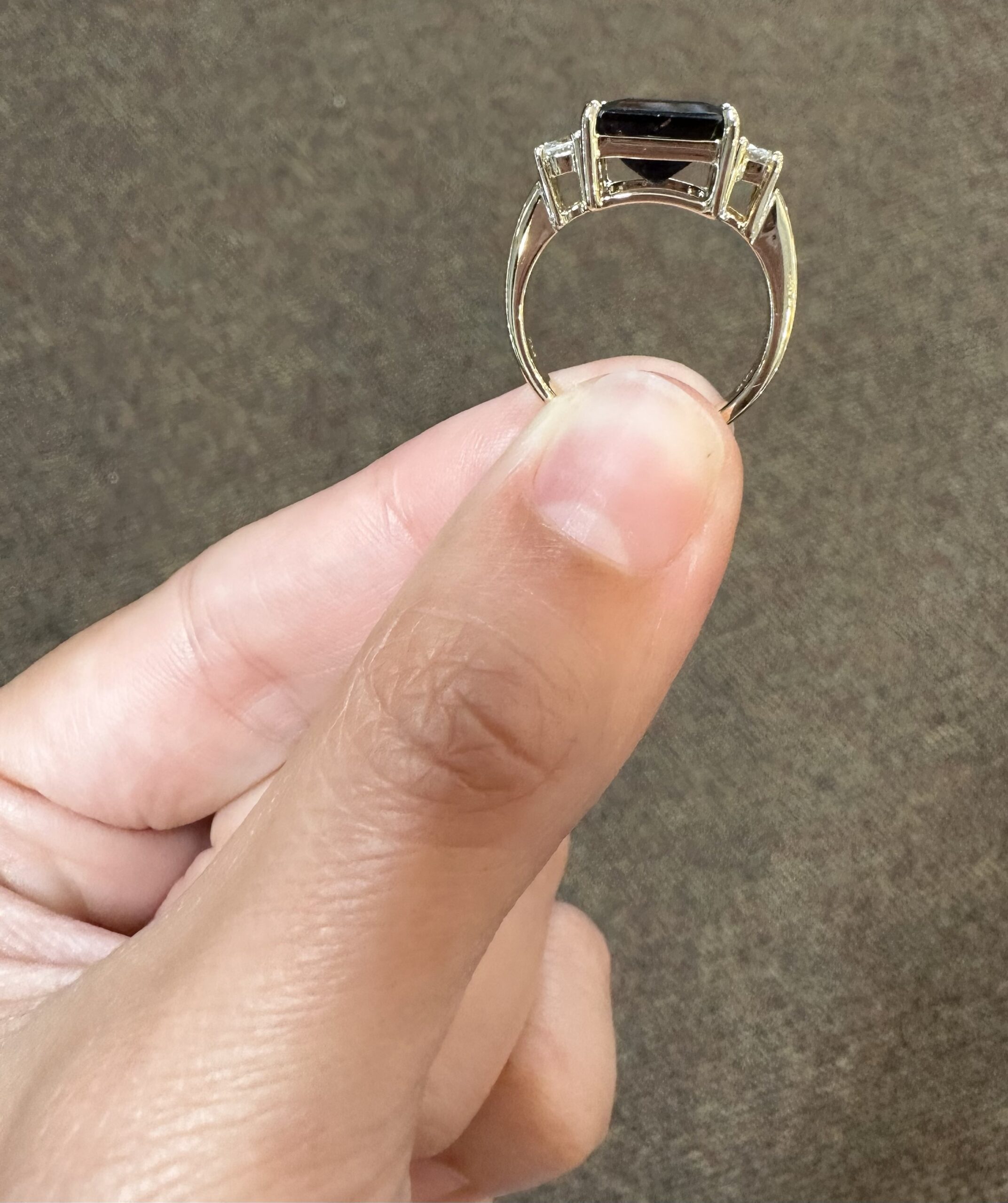 14k Yellow Gold Genuine 4.53 Carat Watermelon Tourmaline & Diamond Ring - Image 12