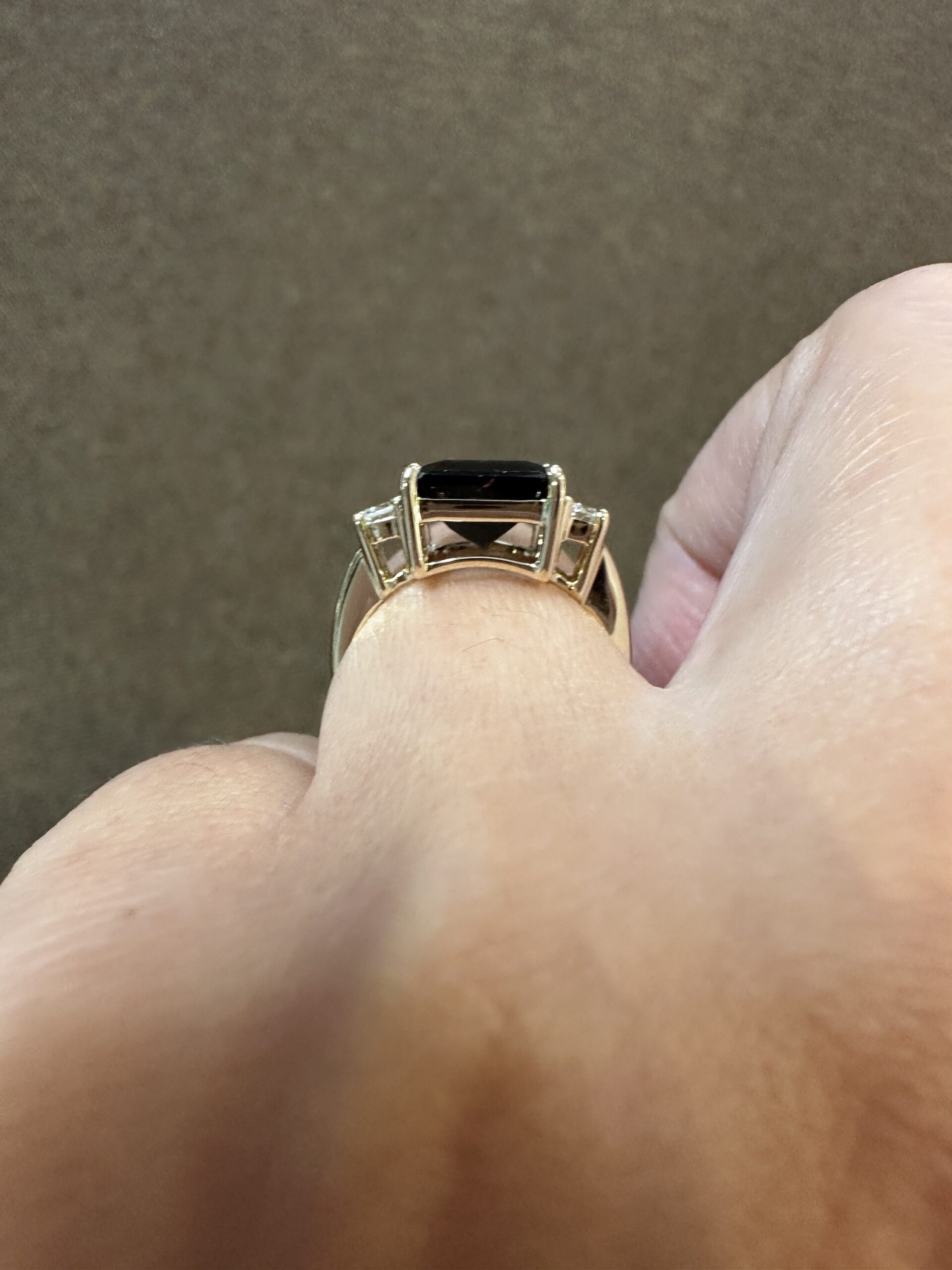 14k Yellow Gold Genuine 4.53 Carat Watermelon Tourmaline & Diamond Ring - Image 19