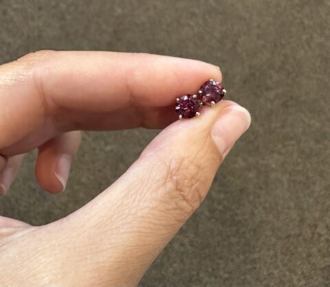 14k White Gold Genuine 2.19 Cttw Rhodolite Garnet Stud Earrings