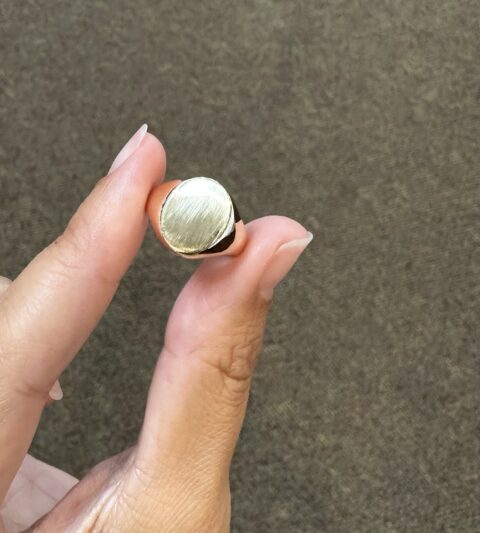 14k Yellow Gold Oval Shaped Signet Ring