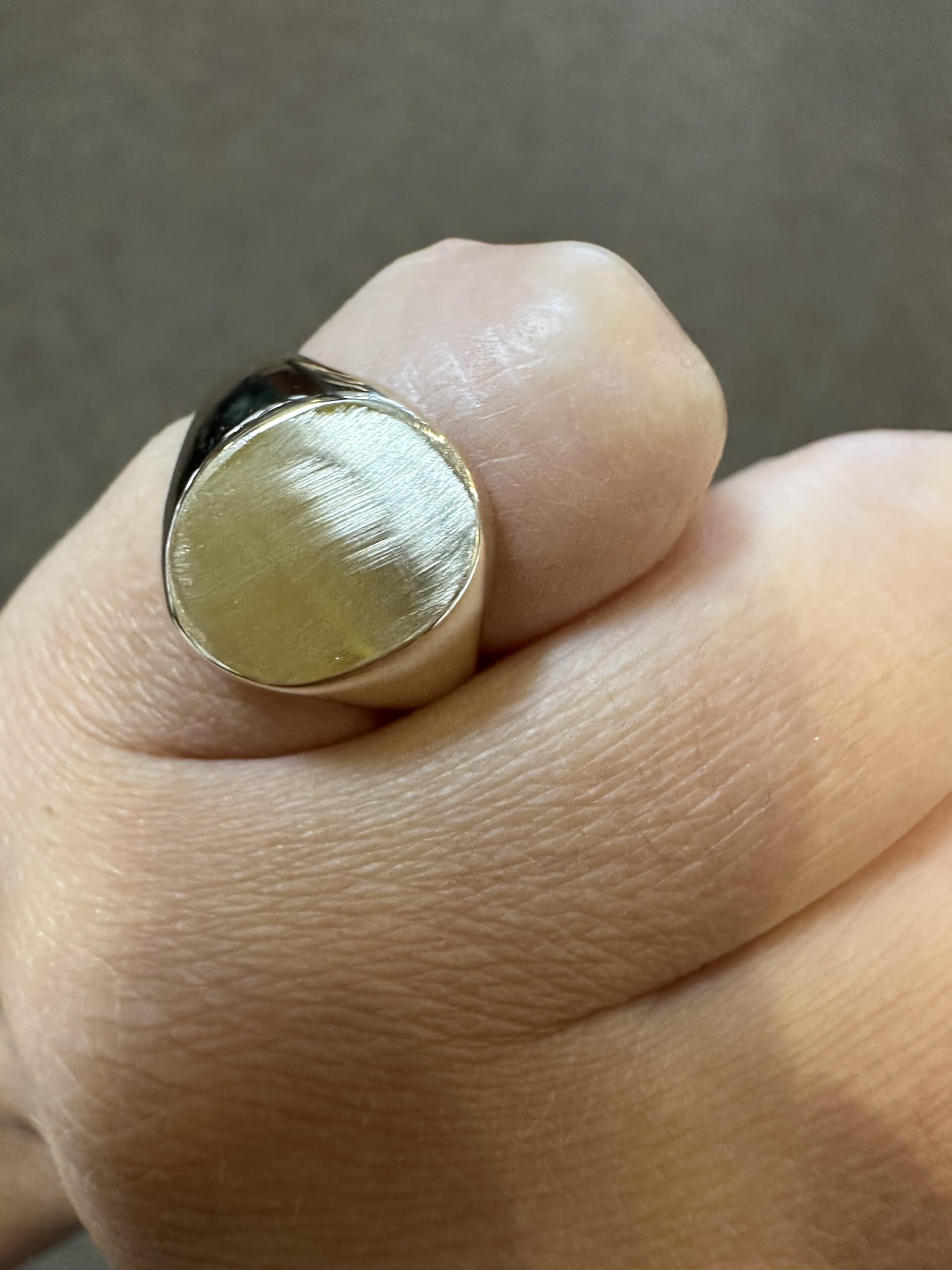 14k Yellow Gold Oval Shaped Signet Ring - Image 11