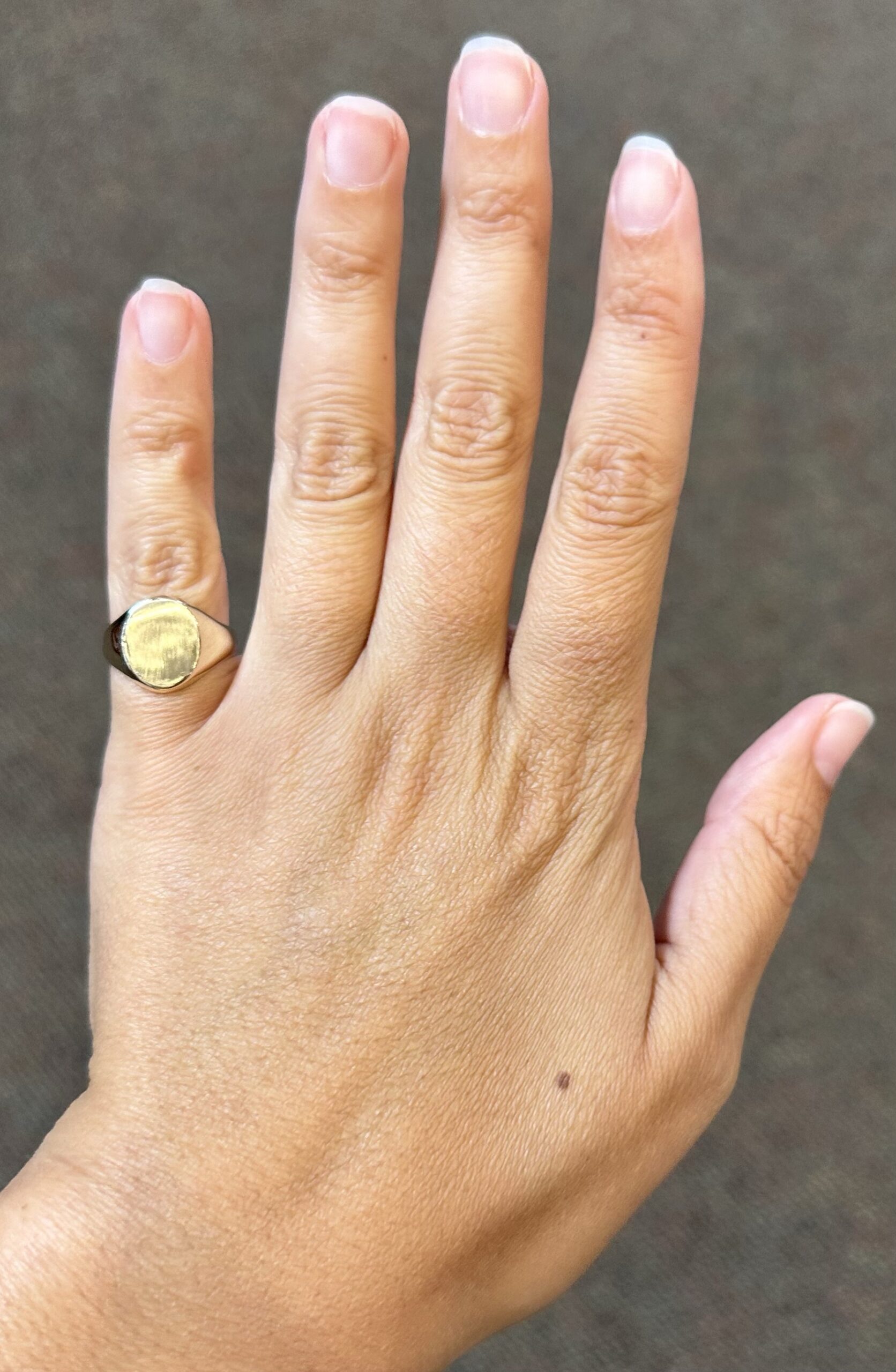 14k Yellow Gold Oval Shaped Signet Ring - Image 9