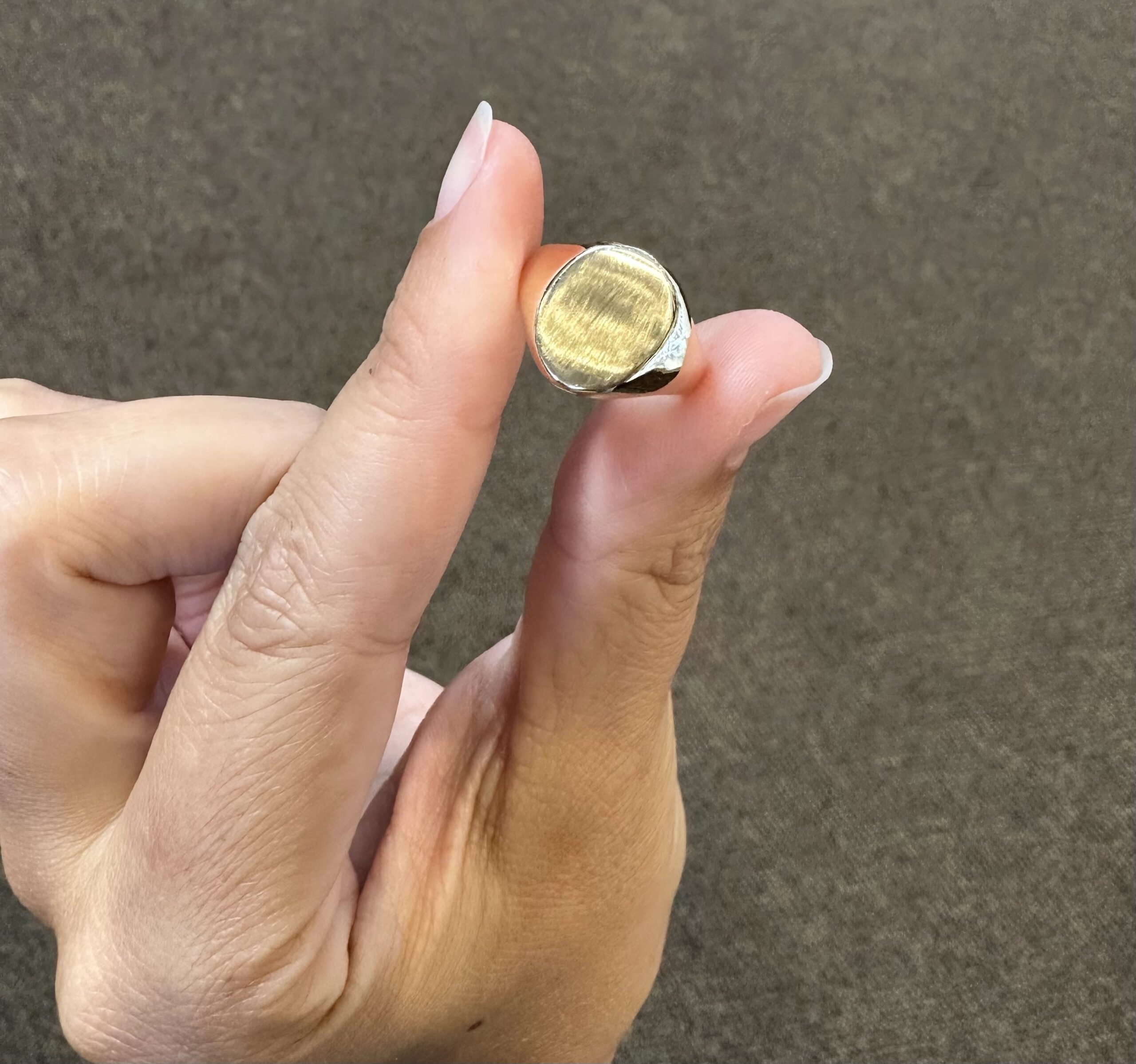 14k Yellow Gold Oval Shaped Signet Ring - Image 3