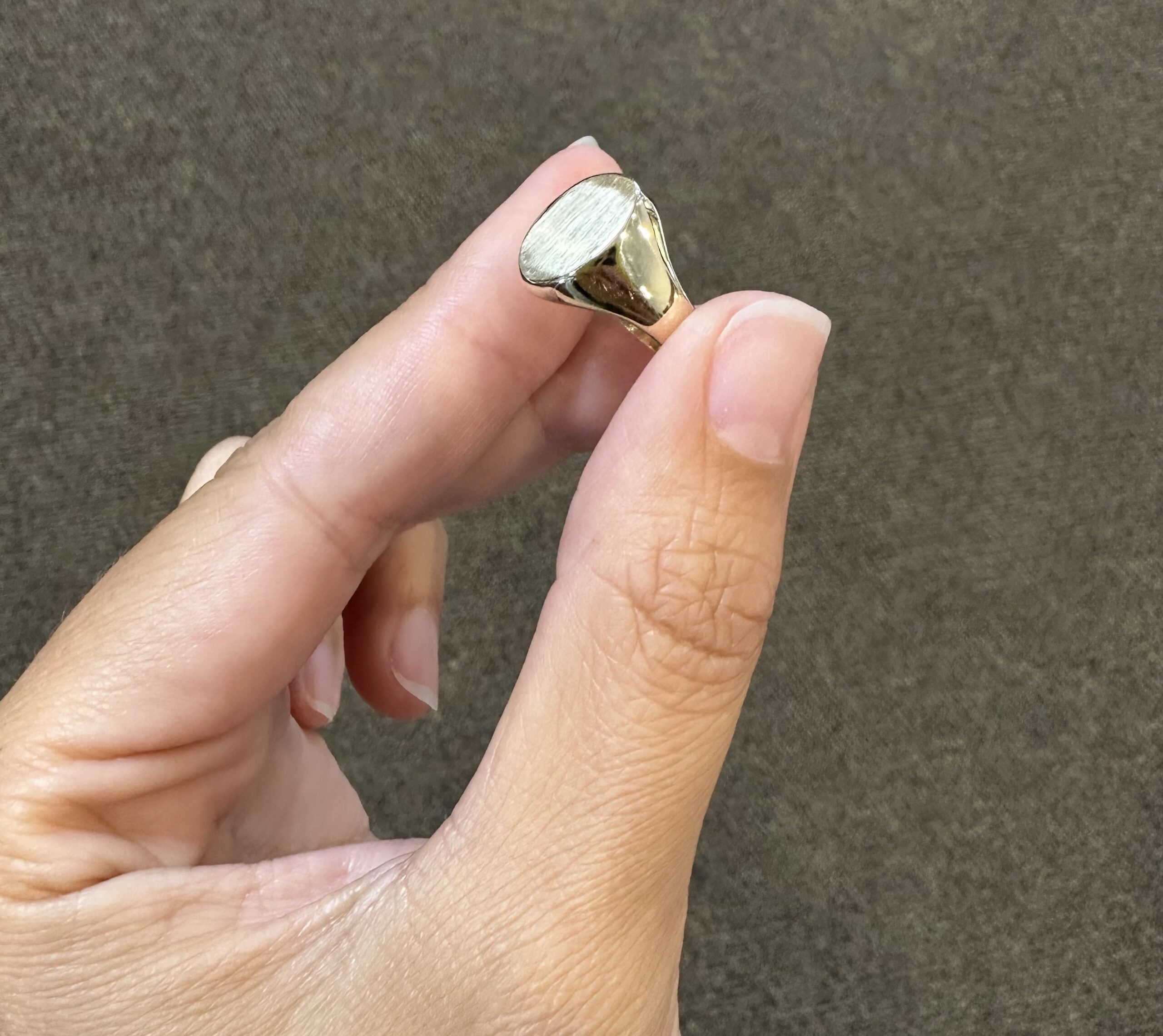 14k Yellow Gold Oval Shaped Signet Ring - Image 6