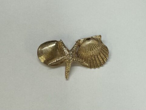 14k Yellow Gold Sea Life Brooch