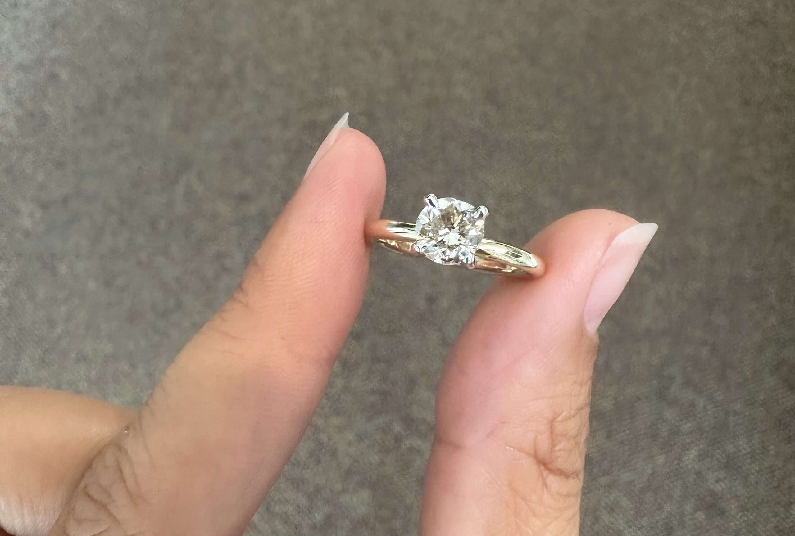 14k 2Tone .96 Carat Round Brilliant Cut Diamond Solitaire - Image 9