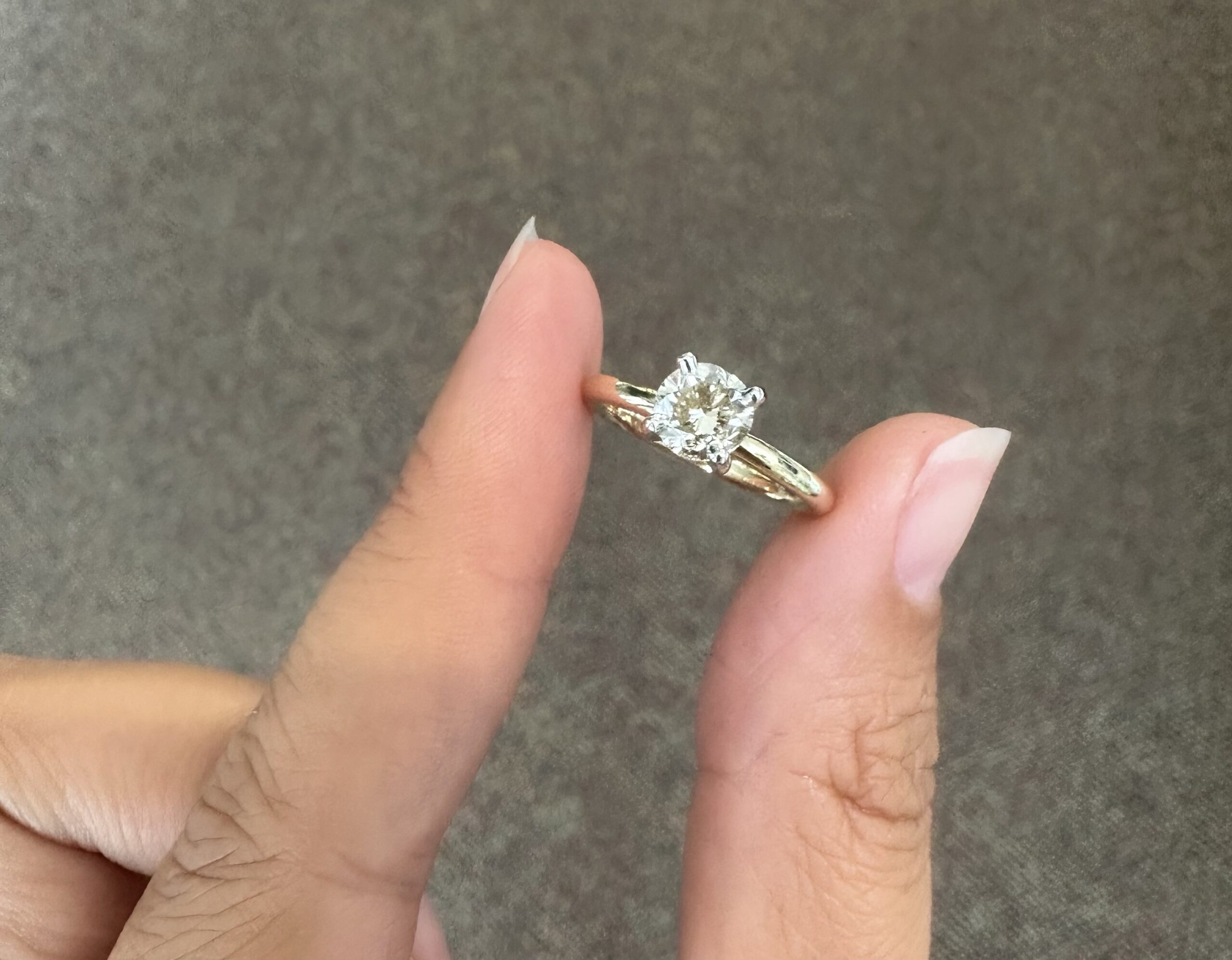14k 2Tone .96 Carat Round Brilliant Cut Diamond Solitaire - Image 6